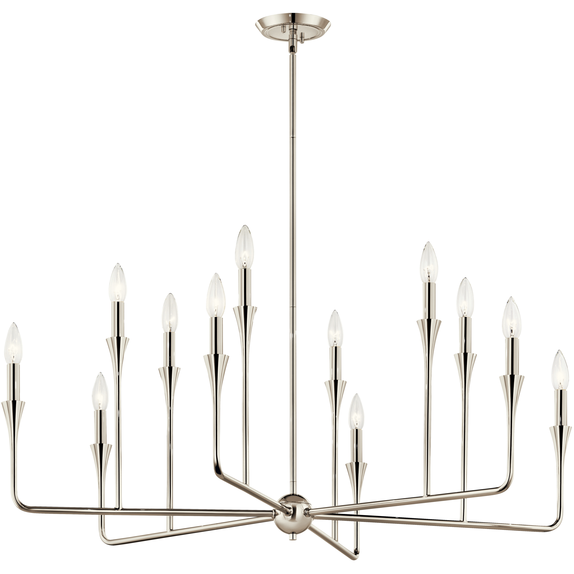 Alvaro 12 Light Polished Nickel Chandelier Multi Tier Ceiling Light, Multi Tier