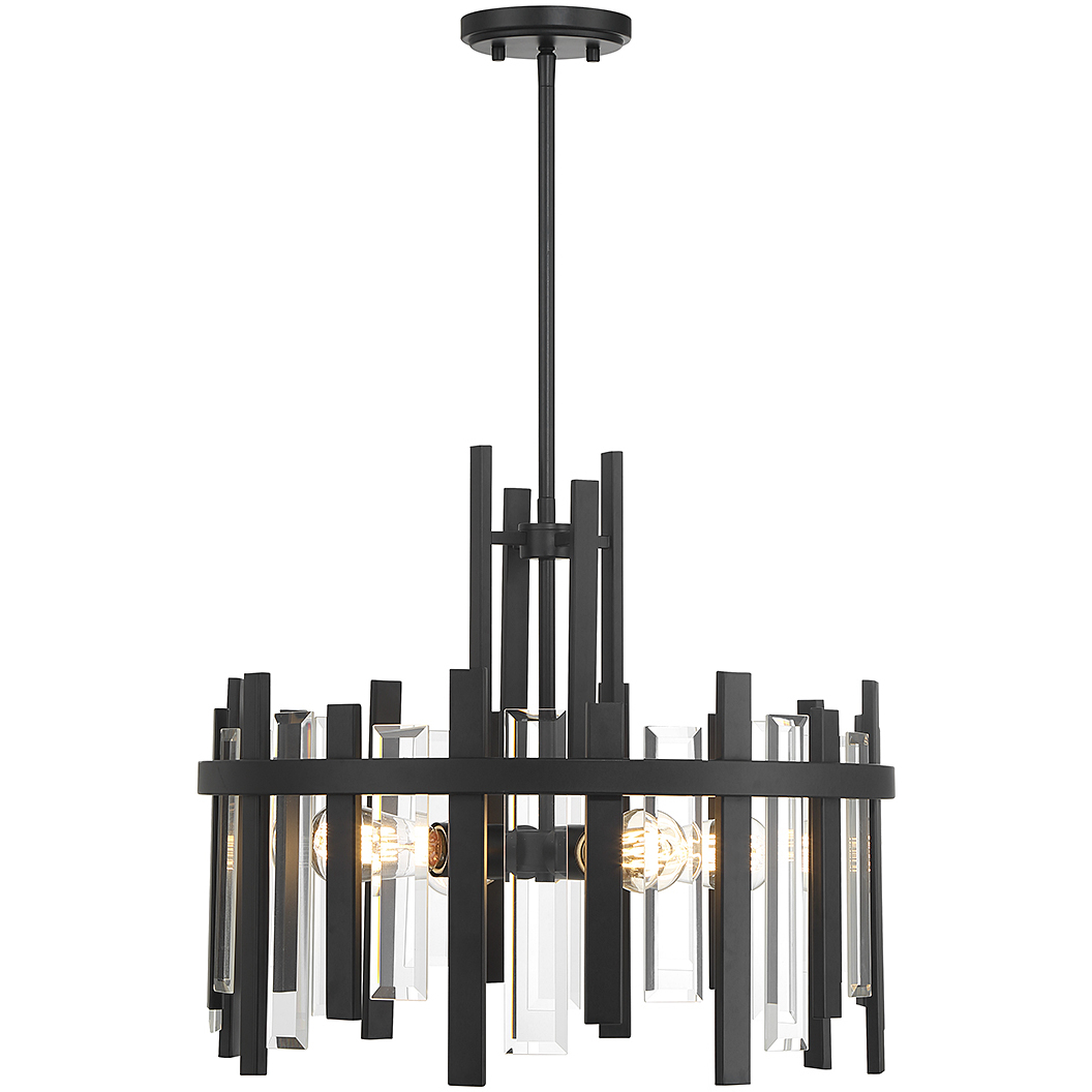 Guillford 4 Light 20 inch Matte Black Pendant Ceiling Light, Lighting One