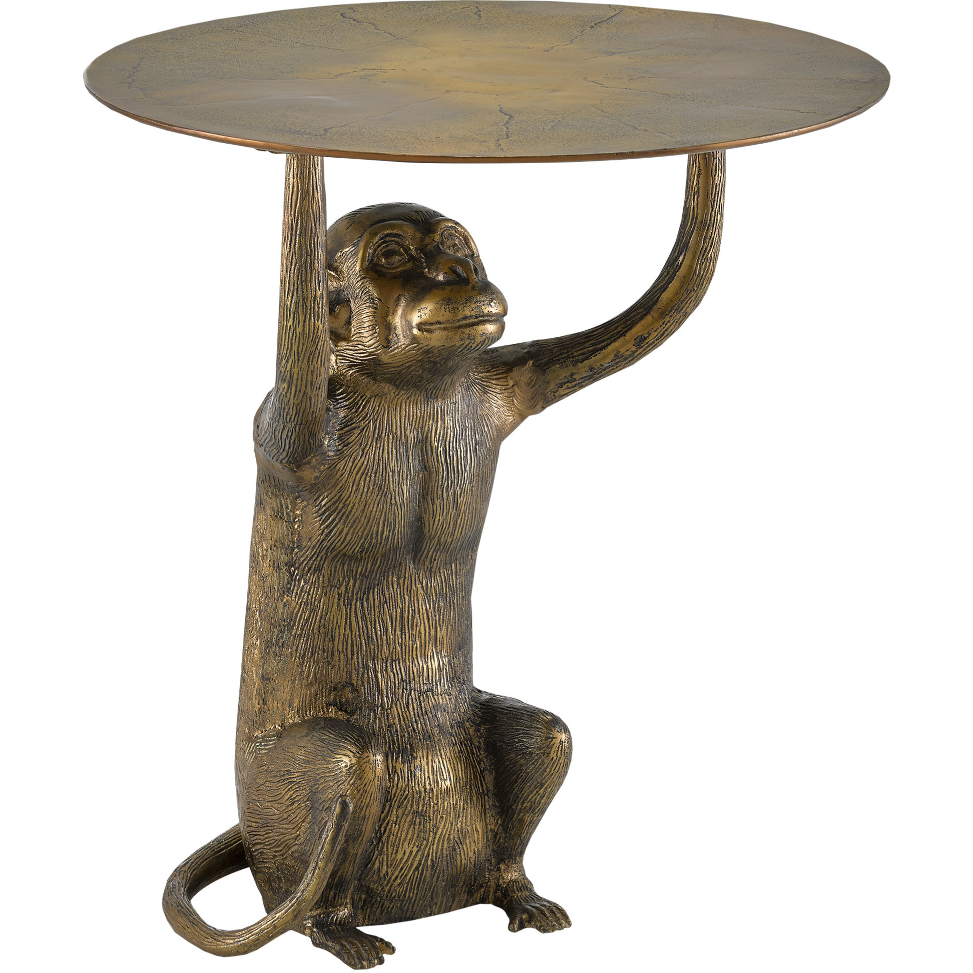 Abu 20 inch Antique Gold Accent Table