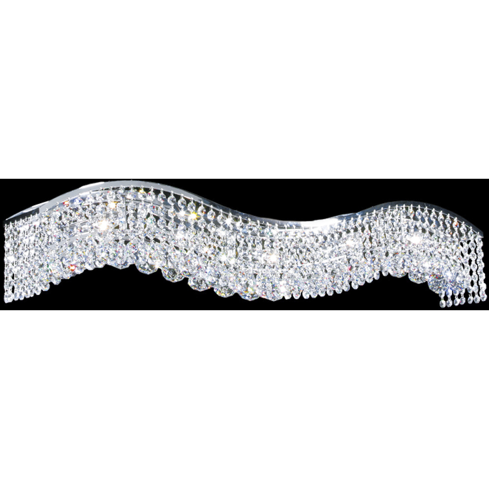 Fashionable Broadway 10 Light 36 inch Silver Vanity Bar Wall Light