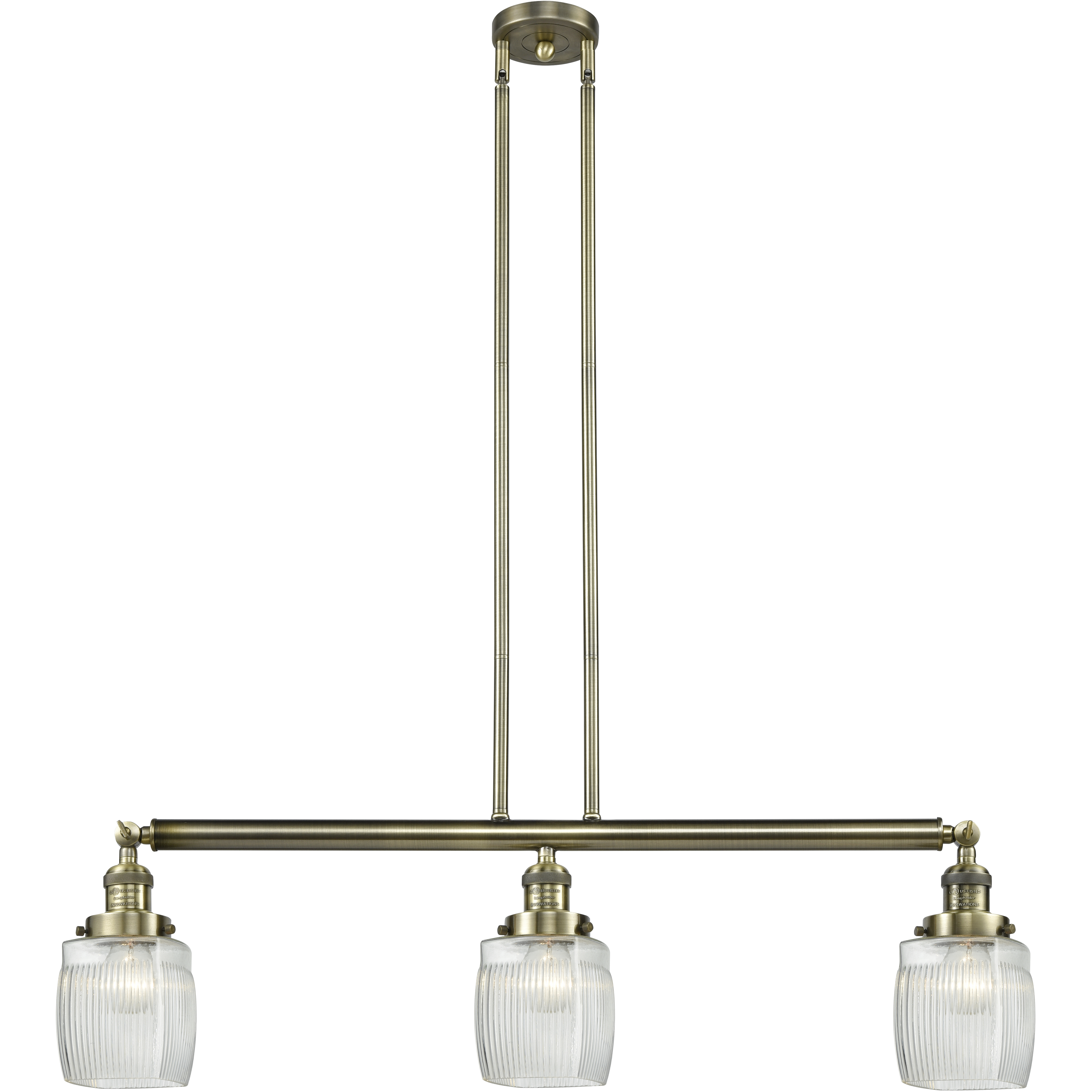 Franklin Restoration Colton LED 38 inch Antique Brass Island Light Ceiling Light, Franklin Restoration