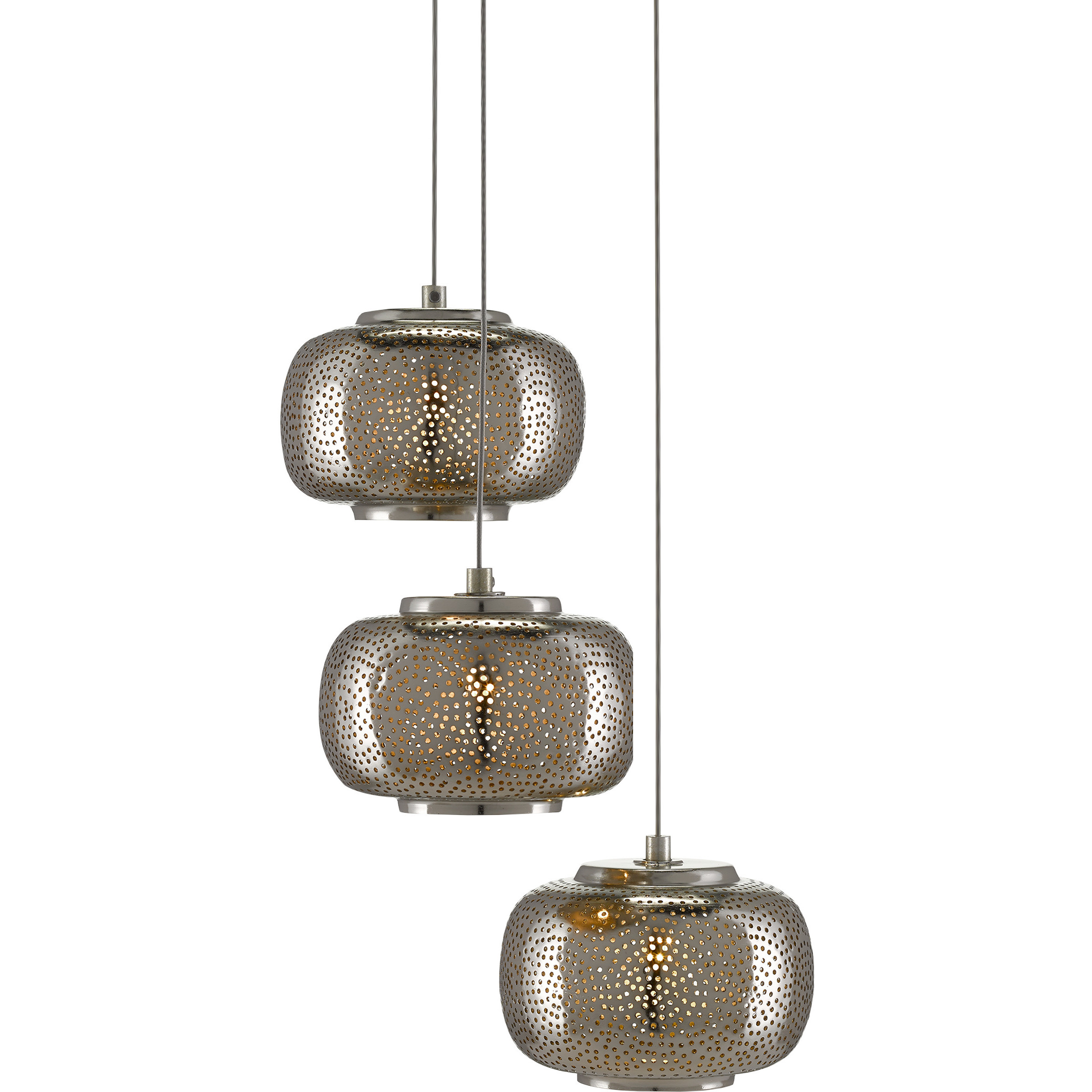 Pepper 3 Light 11.75 inch Silver Multi-Drop Pendant Ceiling Light