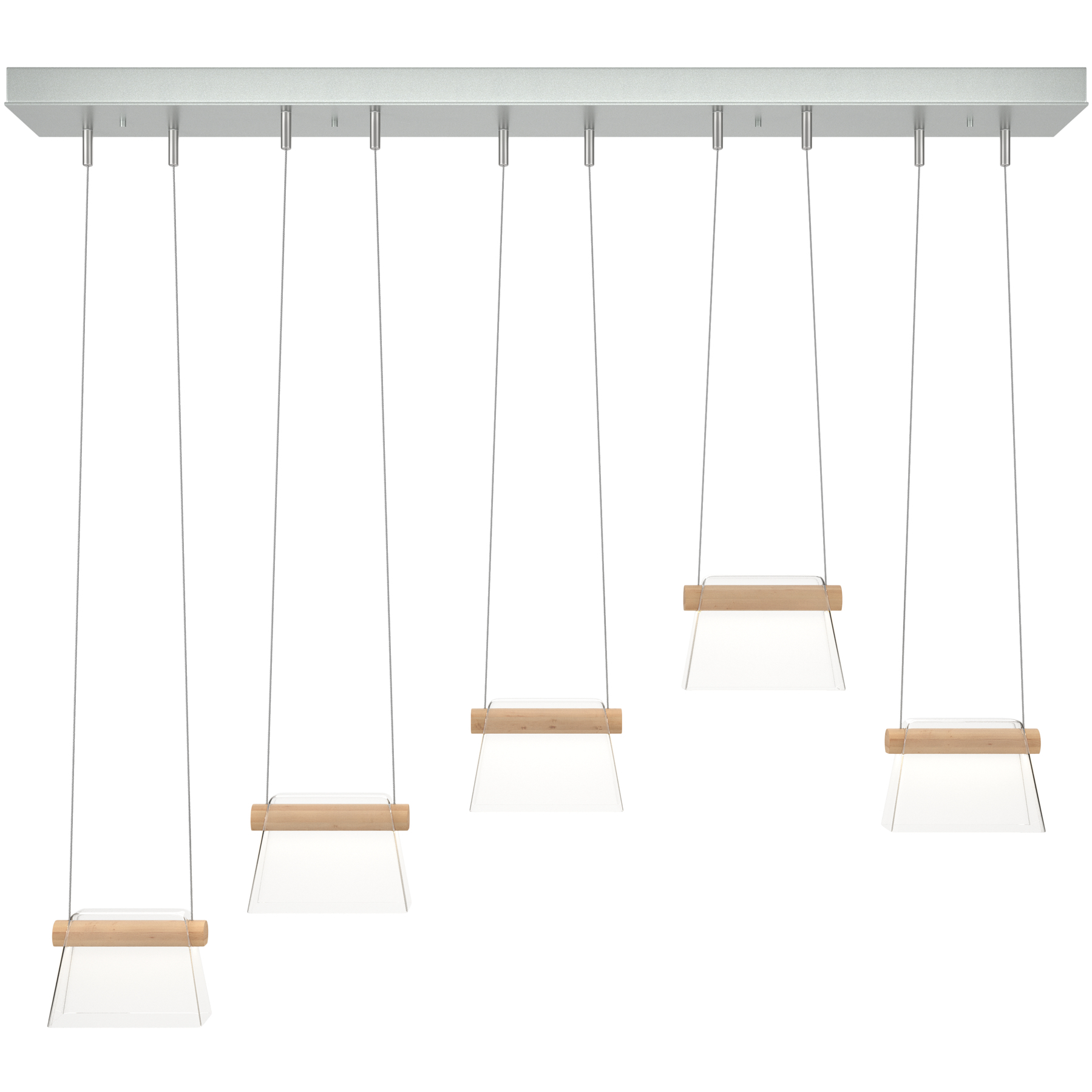 More Cowbell LED 40.3 inch Vintage Platinum Pendant Ceiling Light in Clear