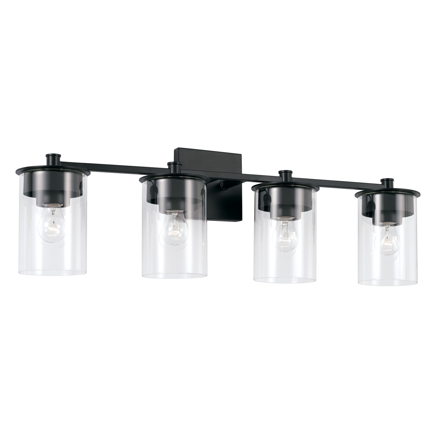 Mason 4 Light 30 inch Matte Black Vanity Light Wall Light