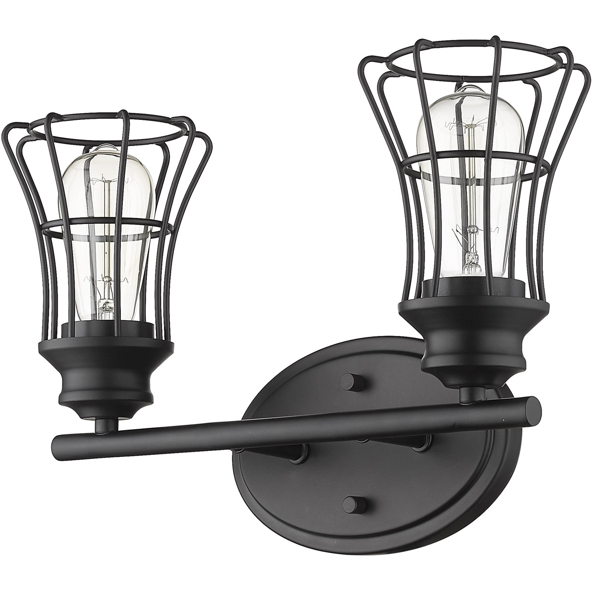 Piers 2 Light 16 inch Matte Black Vanity Light Wall Light