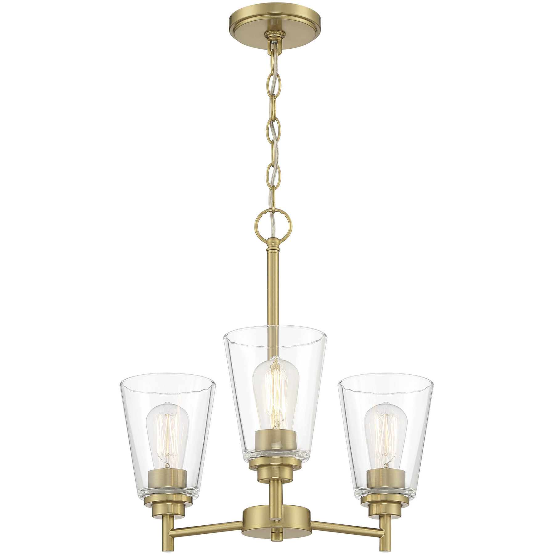 Westin 3 Light 18 inch Brushed Gold Chandelier Ceiling Light