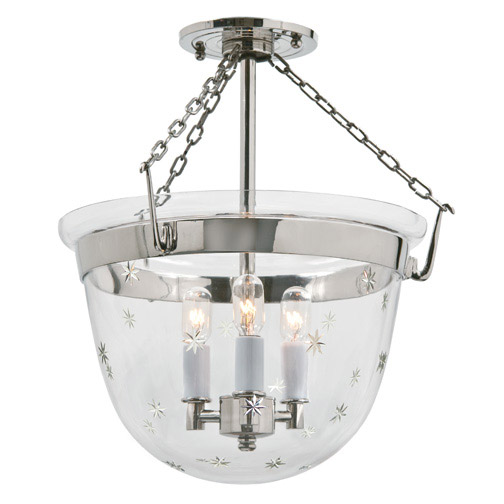 McLean 3 Light 13 inch Polished Nickel Semi-Flush Mount Ceiling Light