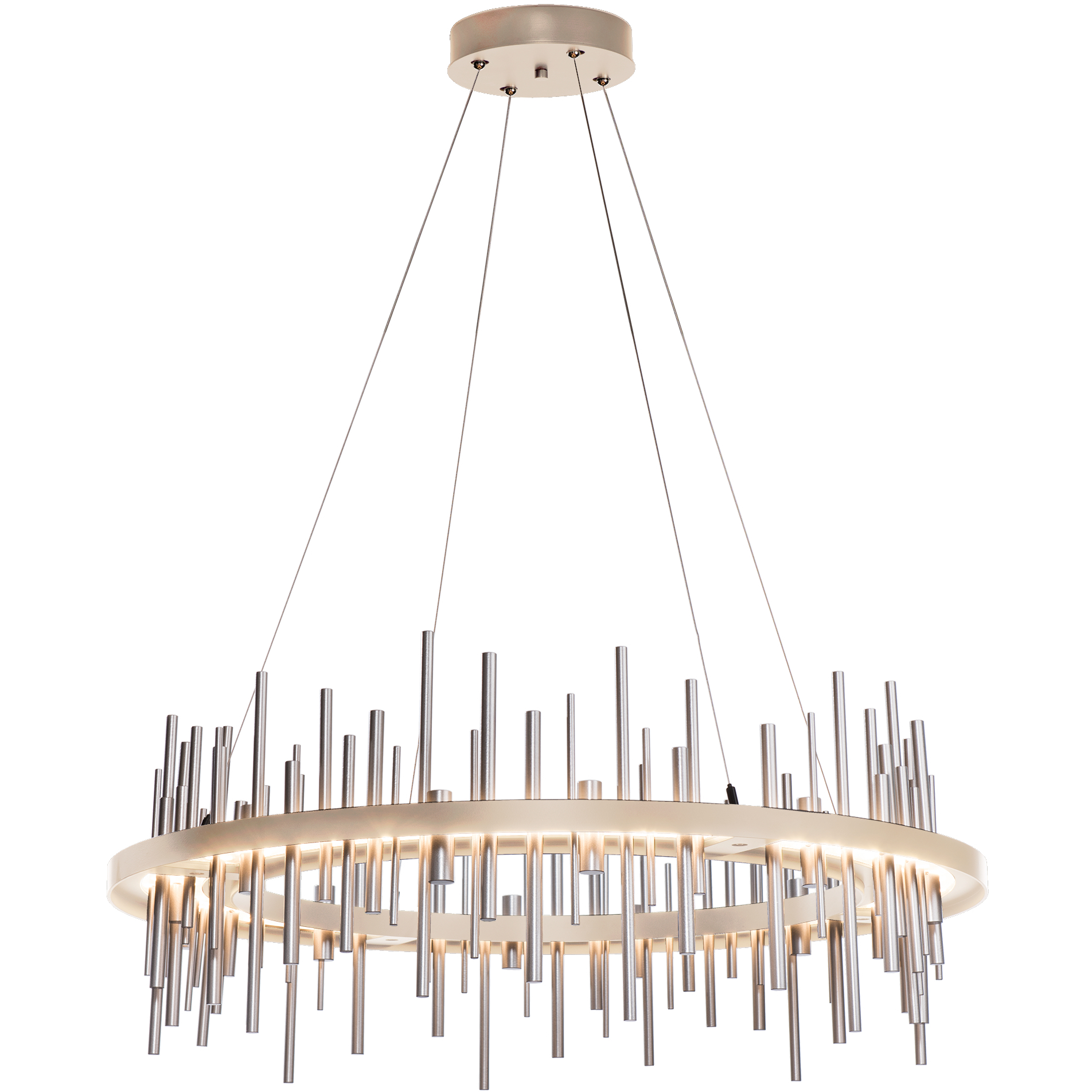 Cityscape LED 38 inch Soft Gold and Vintage Platinum Pendant Ceiling Light in Soft Gold/Vintage Platinum, Circular