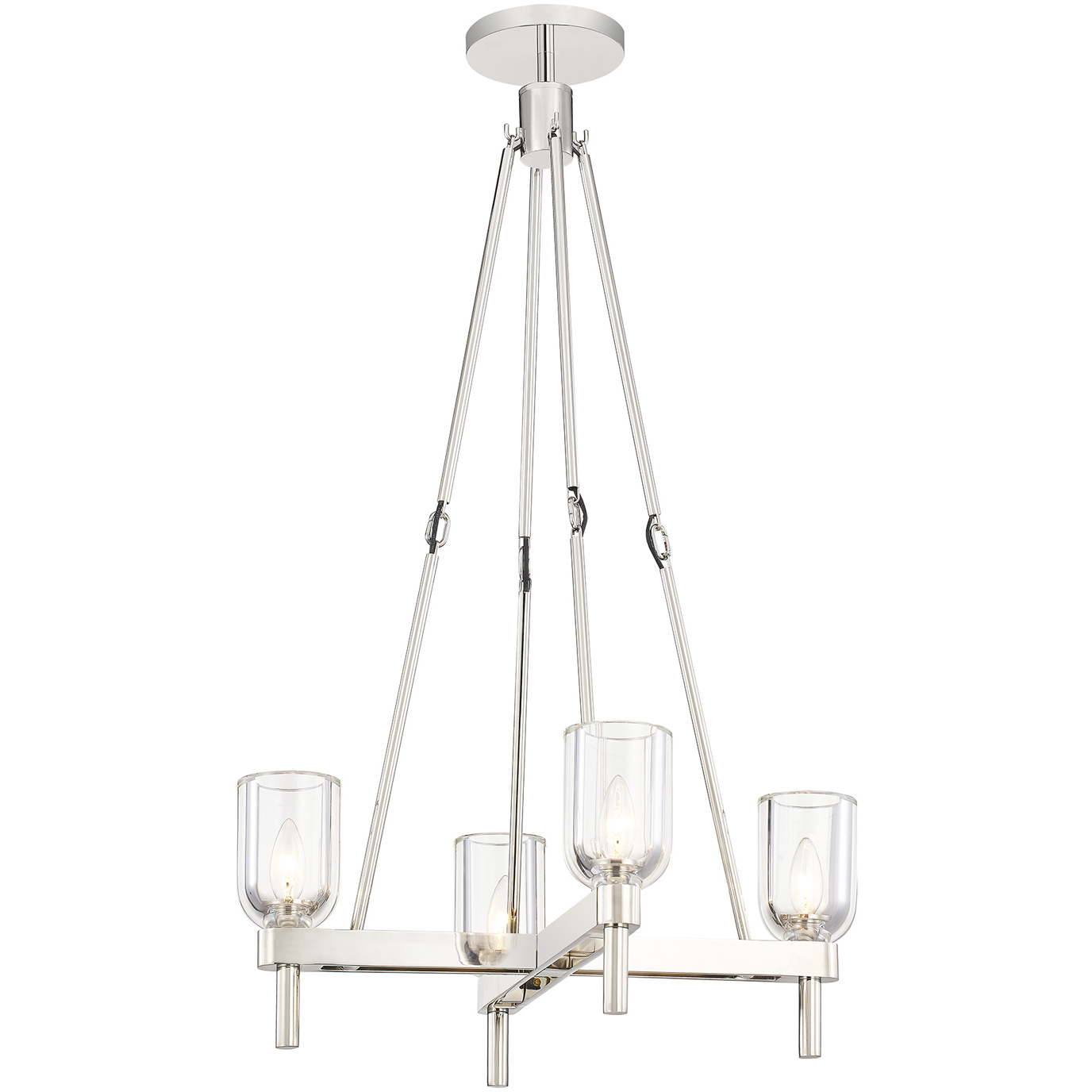 Lucian 4 Light 22 inch Clear Crystal/Polished Nickel Pendant Ceiling Light in Clear Glass