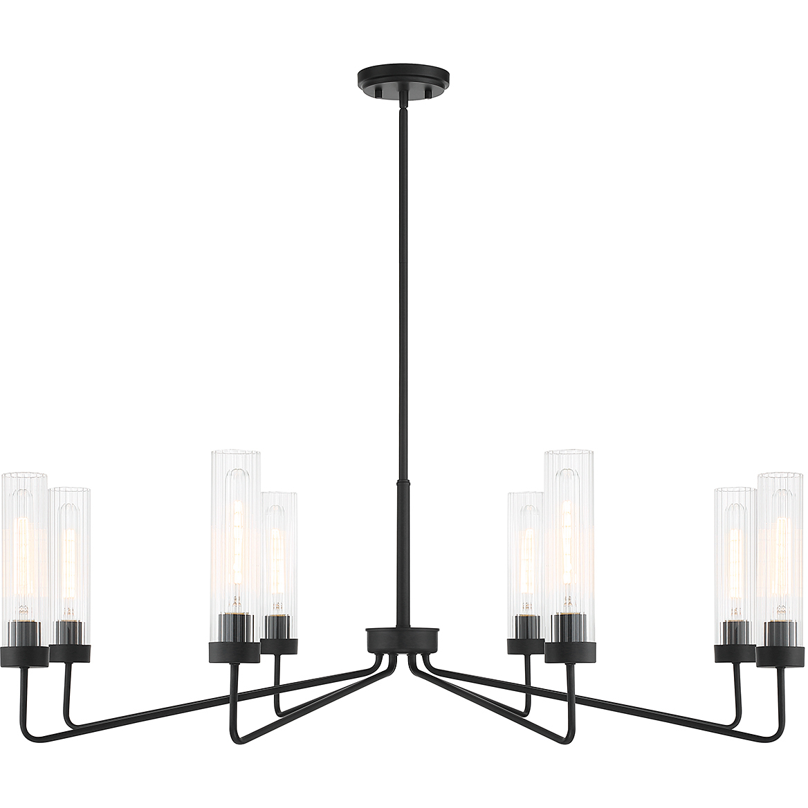 Baker 8 Light 44 inch Matte Black Chandelier Ceiling Light, Essentials