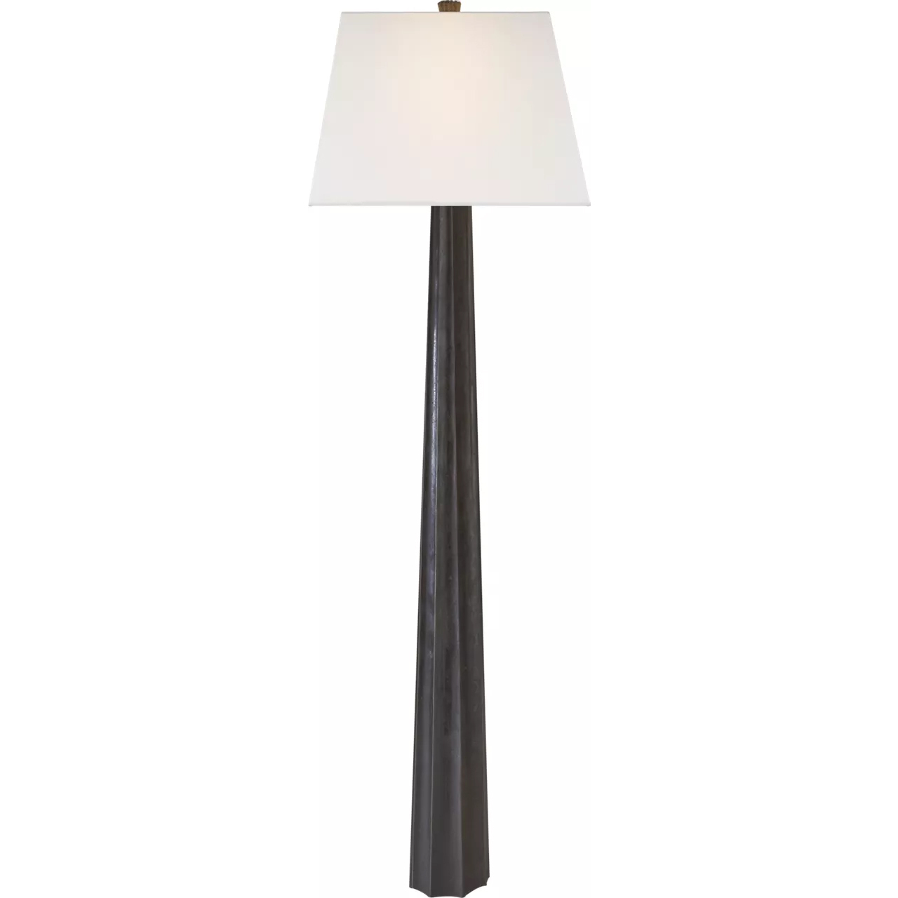Chapman & Myers Fluted Spire 60.5 inch 150 watt Aged Iron Floor Lamp Portable Light in Linen