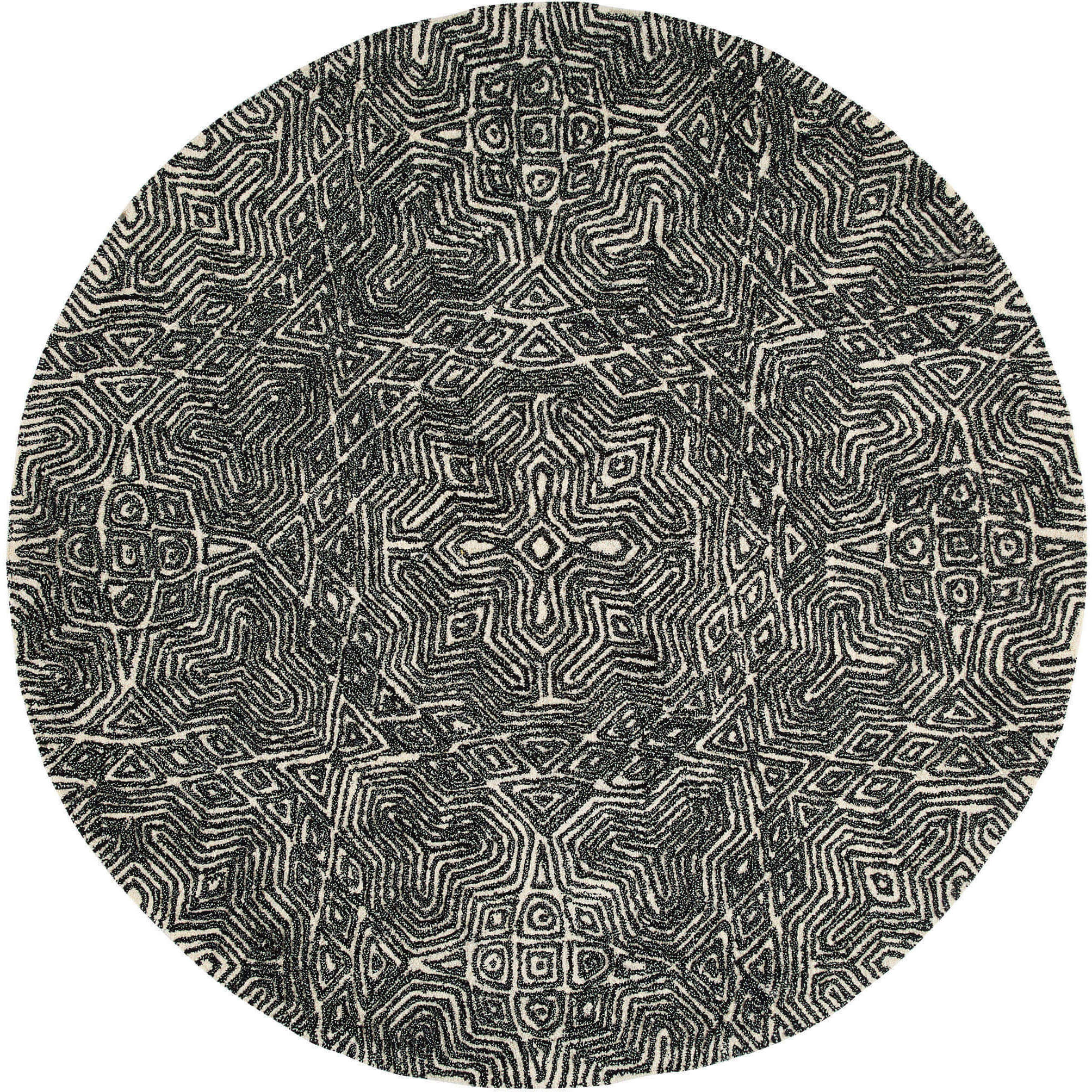 Mitra Black/White Rug in 7 Round