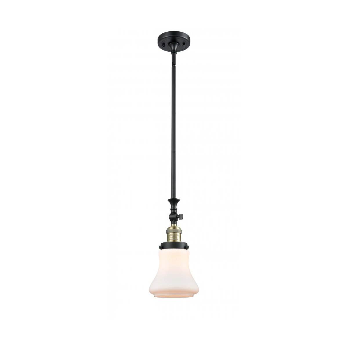Franklin Restoration Bellmont 1 Light 7 inch Black Antique Brass Mini Pendant Ceiling Light in Matte White Glass, Franklin Restoration