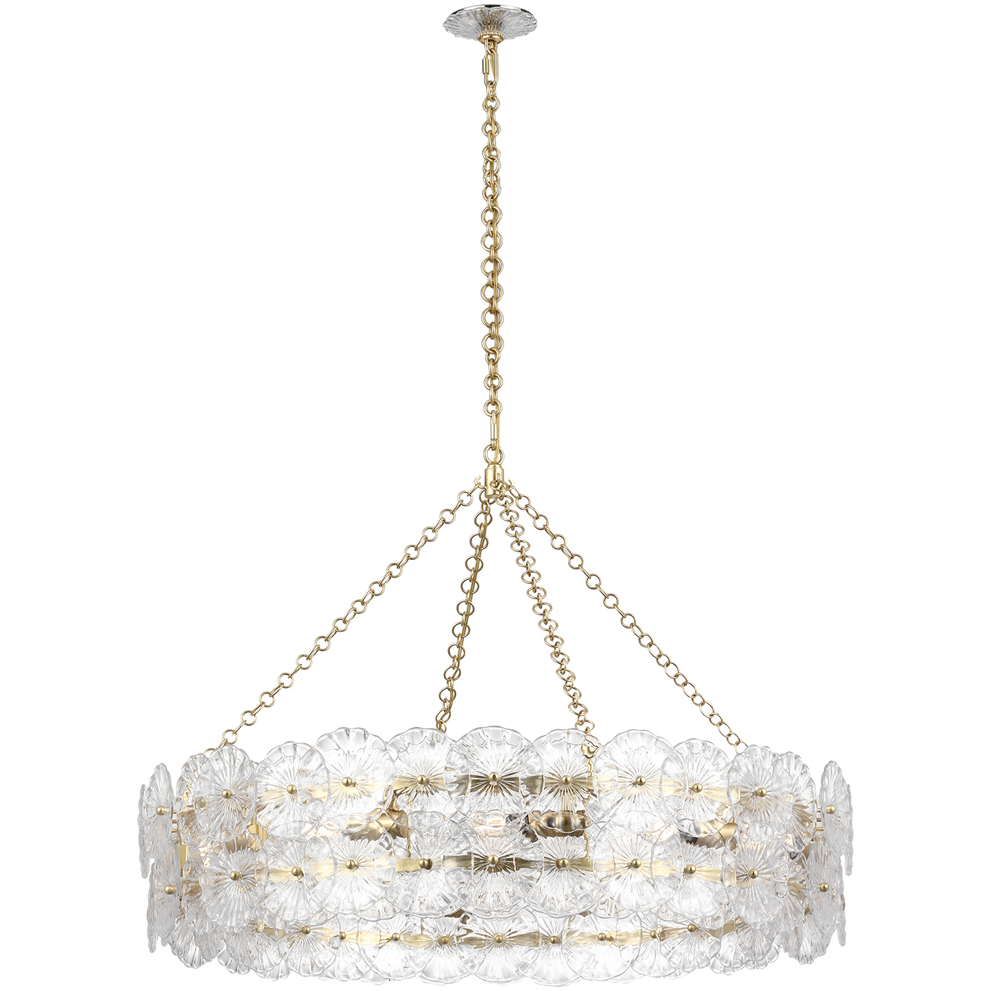 Julie Neill Gianna LED 35.75 inch Gild Ring Chandelier Ceiling Light in Clear Glass