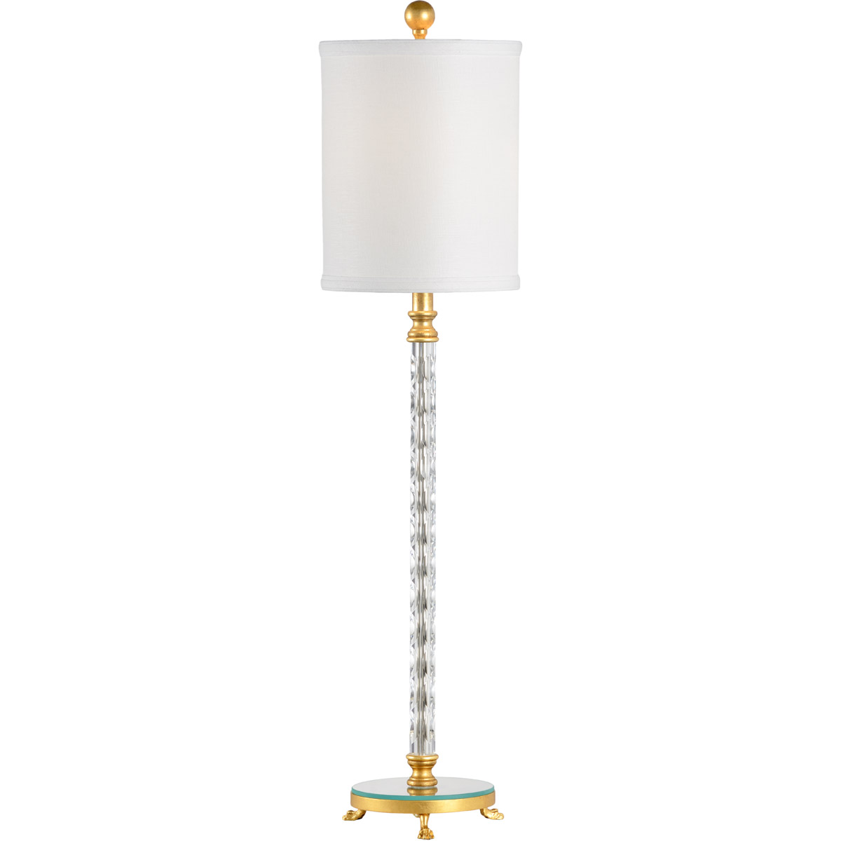 Chelsea House 34 inch 100.00 watt Detailed Acrylic Column/Gold Leaf Table Lamp Portable Light