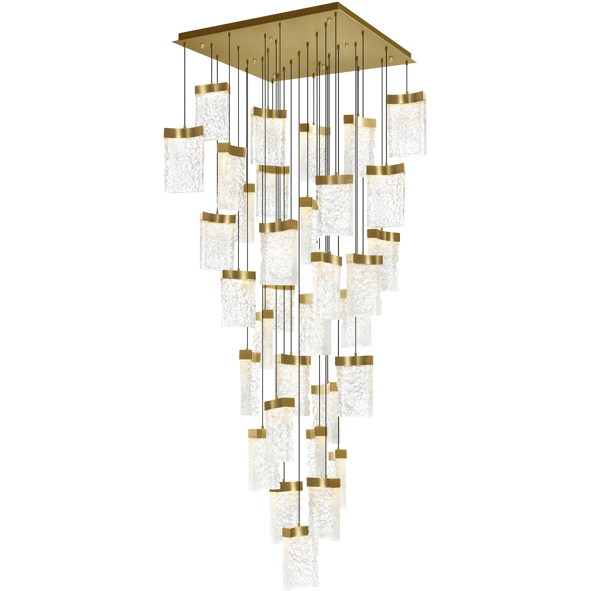 Lava LED 36 inch Brass Chandelier Ceiling Light