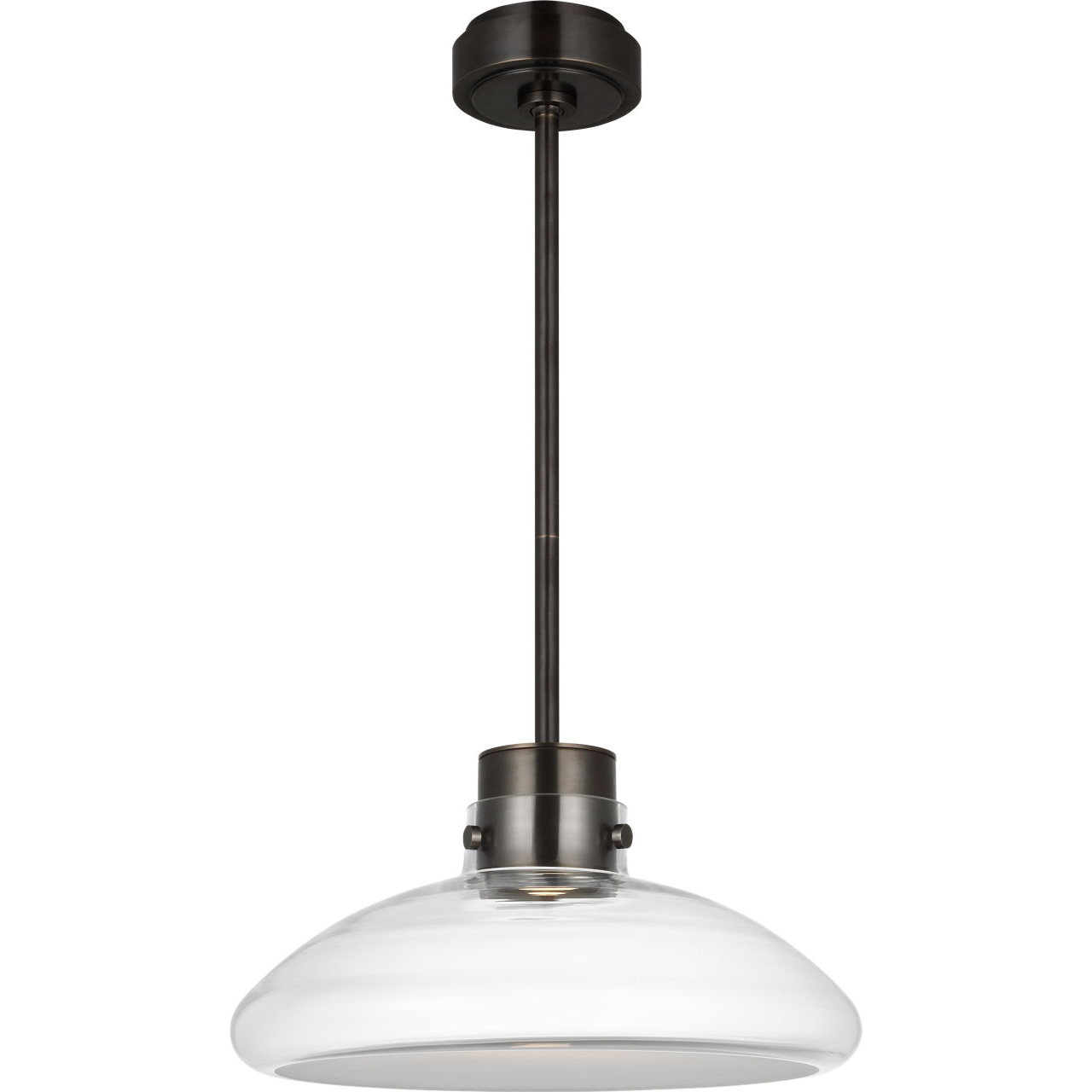 Avroko Morgan LED 16 inch Burnished Bronze with Clear Glass Pendant Ceiling Light