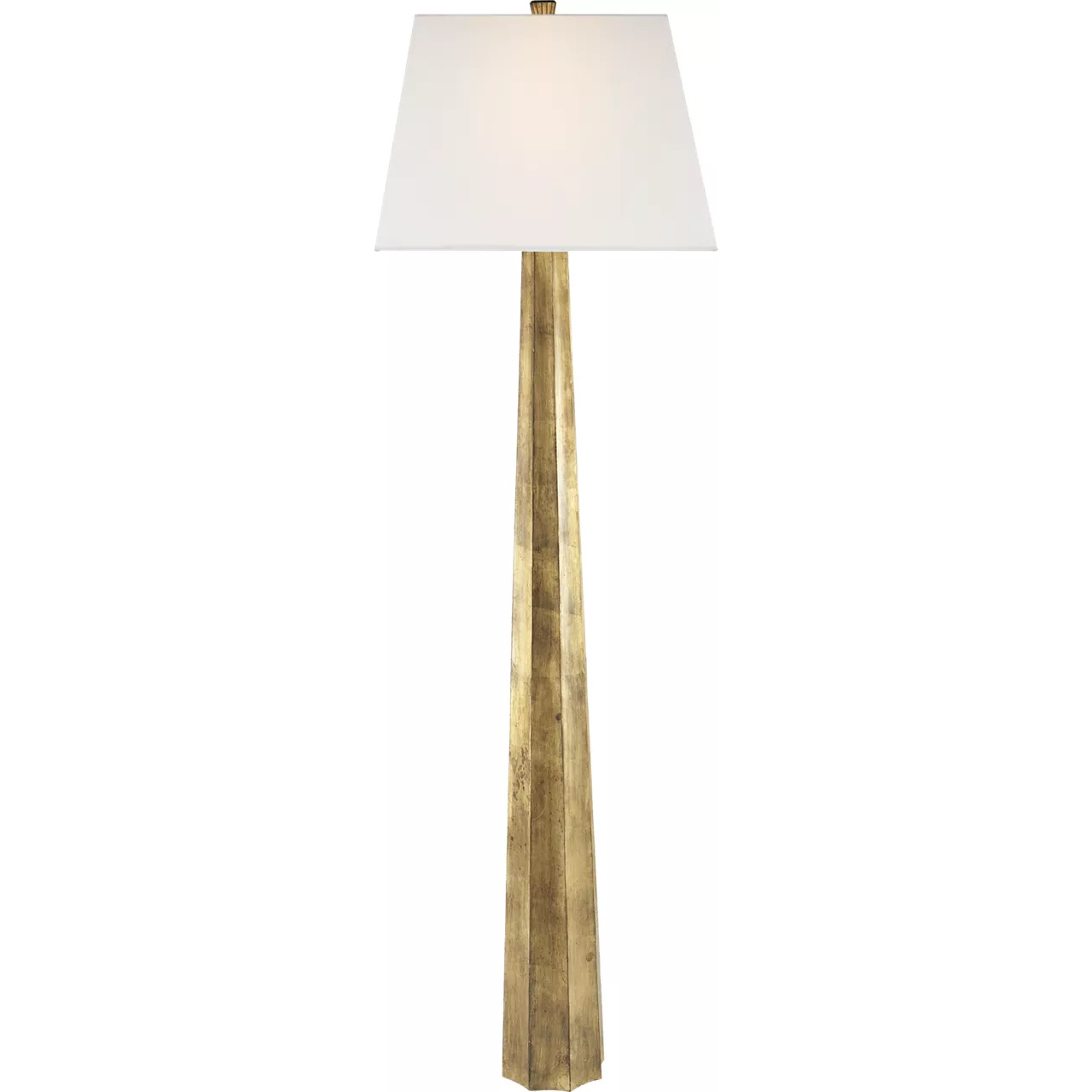 Chapman & Myers Fluted Spire 60.5 inch 150 watt Gilded Iron Floor Lamp Portable Light in Linen