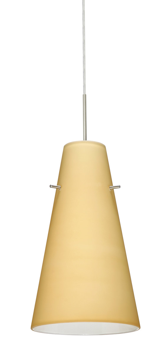 Cierro 1 Light Satin Nickel Pendant Ceiling Light in Incandescent, Vanilla Matte Glass