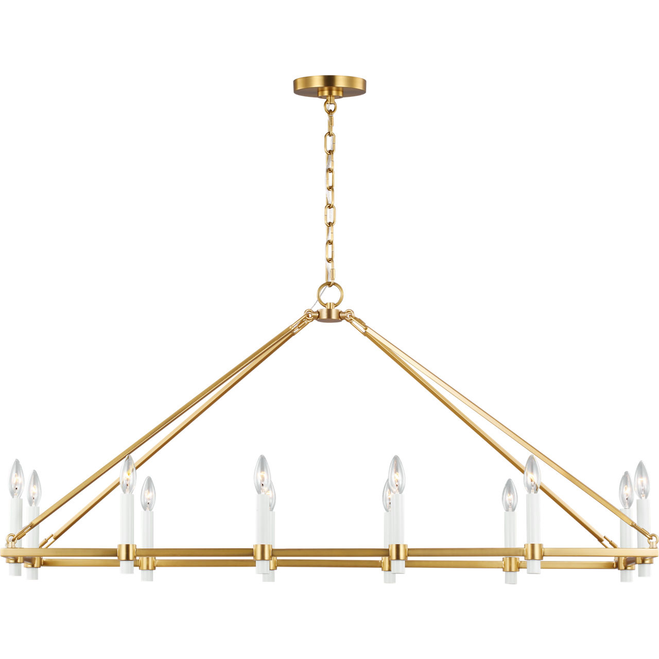 C&M by Chapman & Myers Marston 12 Light 48.75 inch Burnished Brass Linear Chandelier Ceiling Light