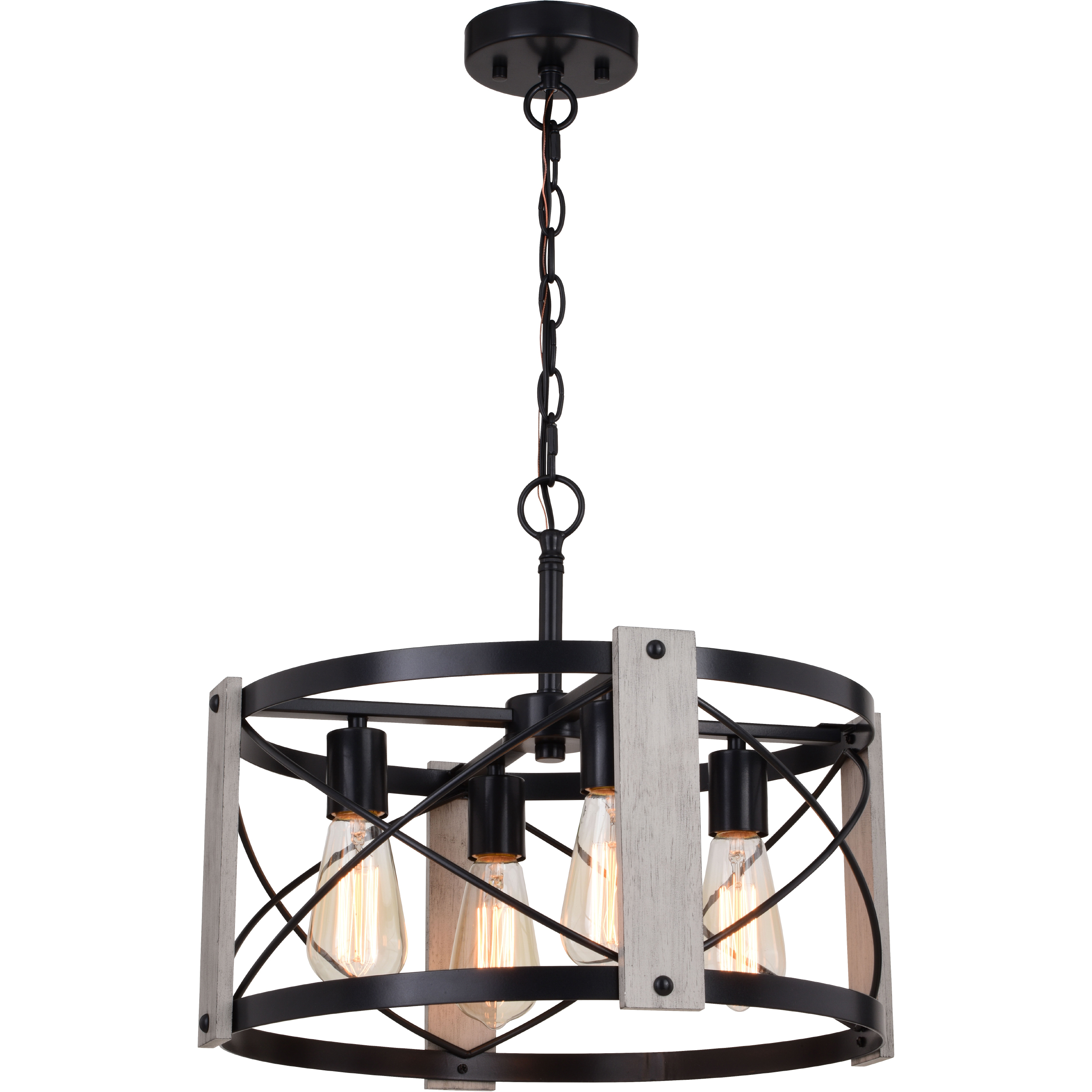 Burien LED 18 inch Black and Washed Ash Pendant Ceiling Light