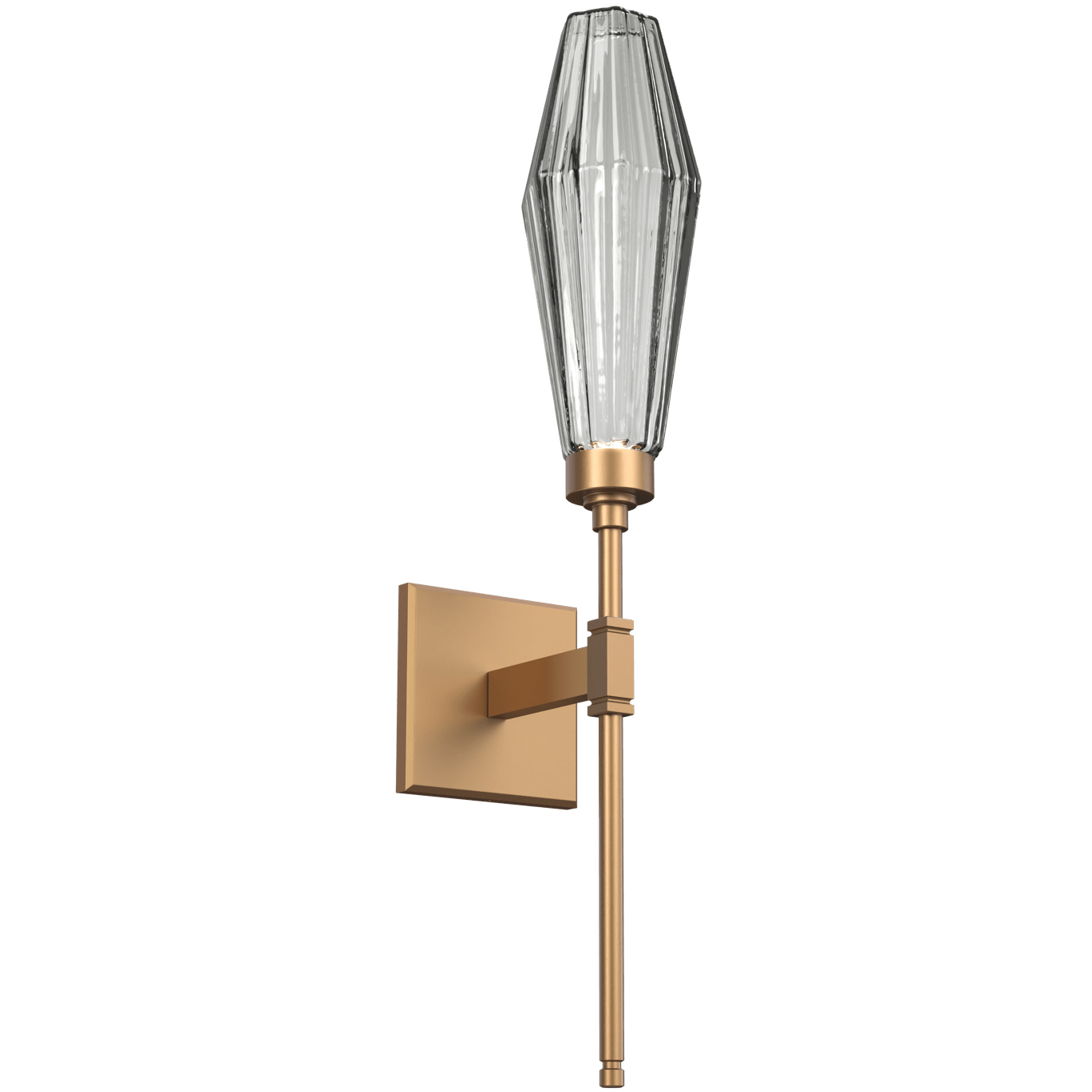 Aalto LED 4.5 inch Novel Brass Indoor Sconce Wall Light in 3000K LED, Optic Rib Smoke, Belvedere