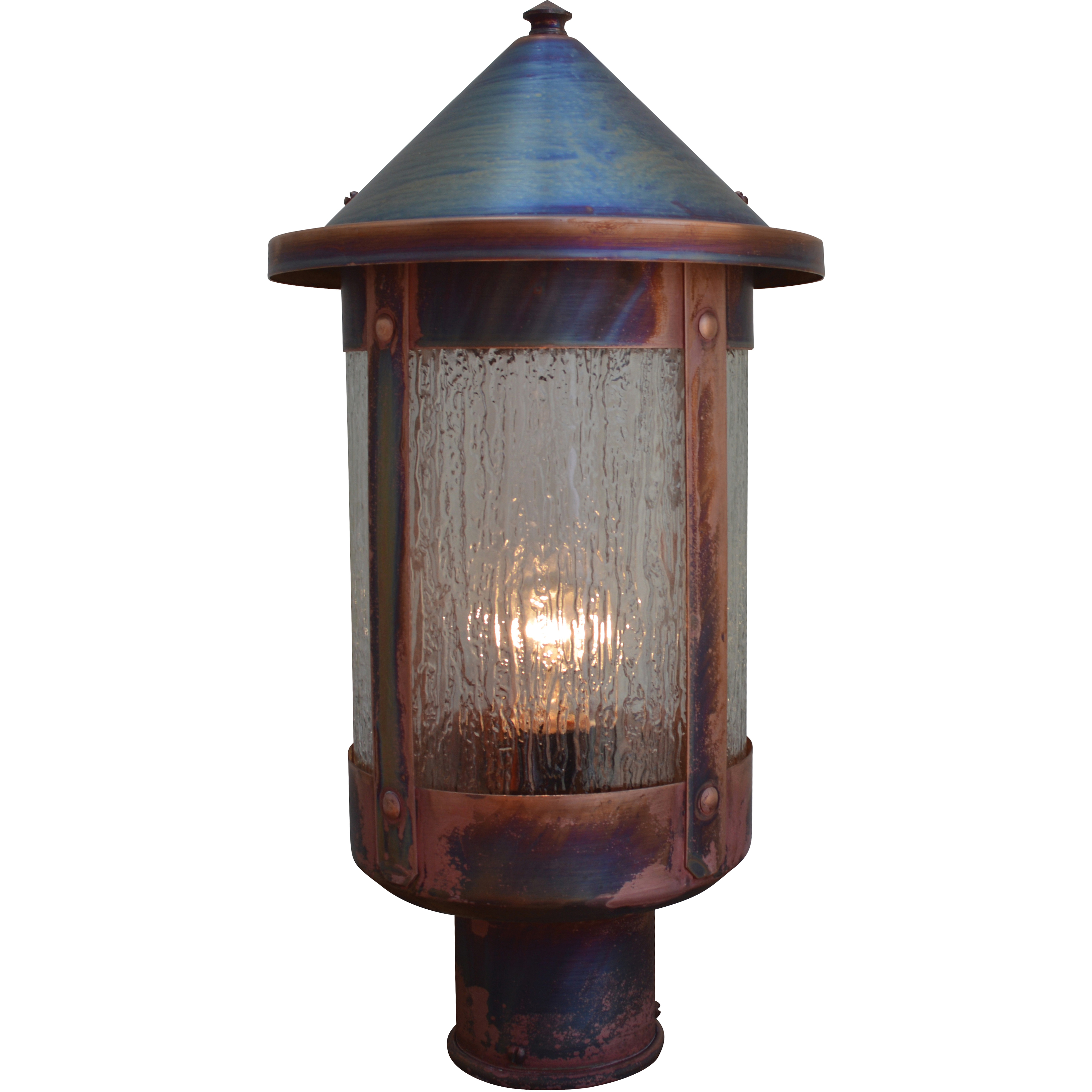 Berkeley 1 Light 13.25 inch Raw Copper Post Mount in White Opalescent