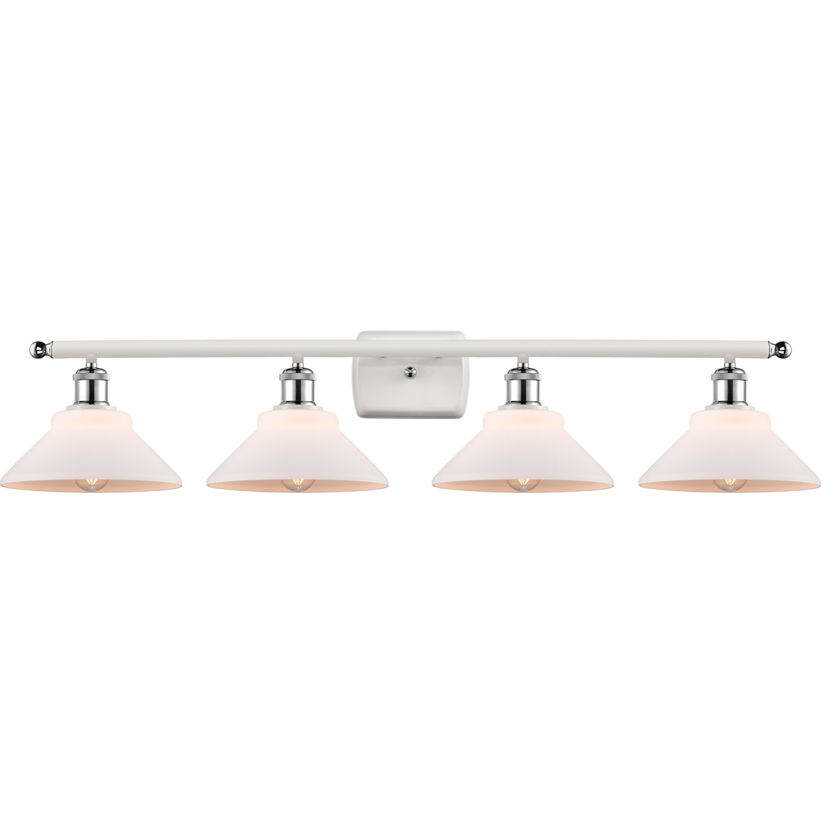 Ballston Orwell LED 36 inch White and Polished Chrome Bath Vanity Light Wall Light in Matte White Glass, Ballston