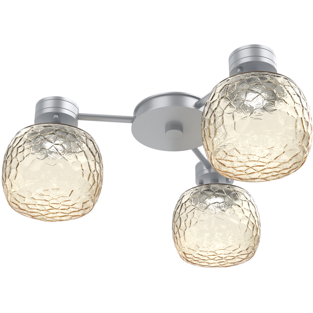 Vessel LED 24 inch Classic Silver Hub & Spoke Ceiling Light in Amber, 2700K LED