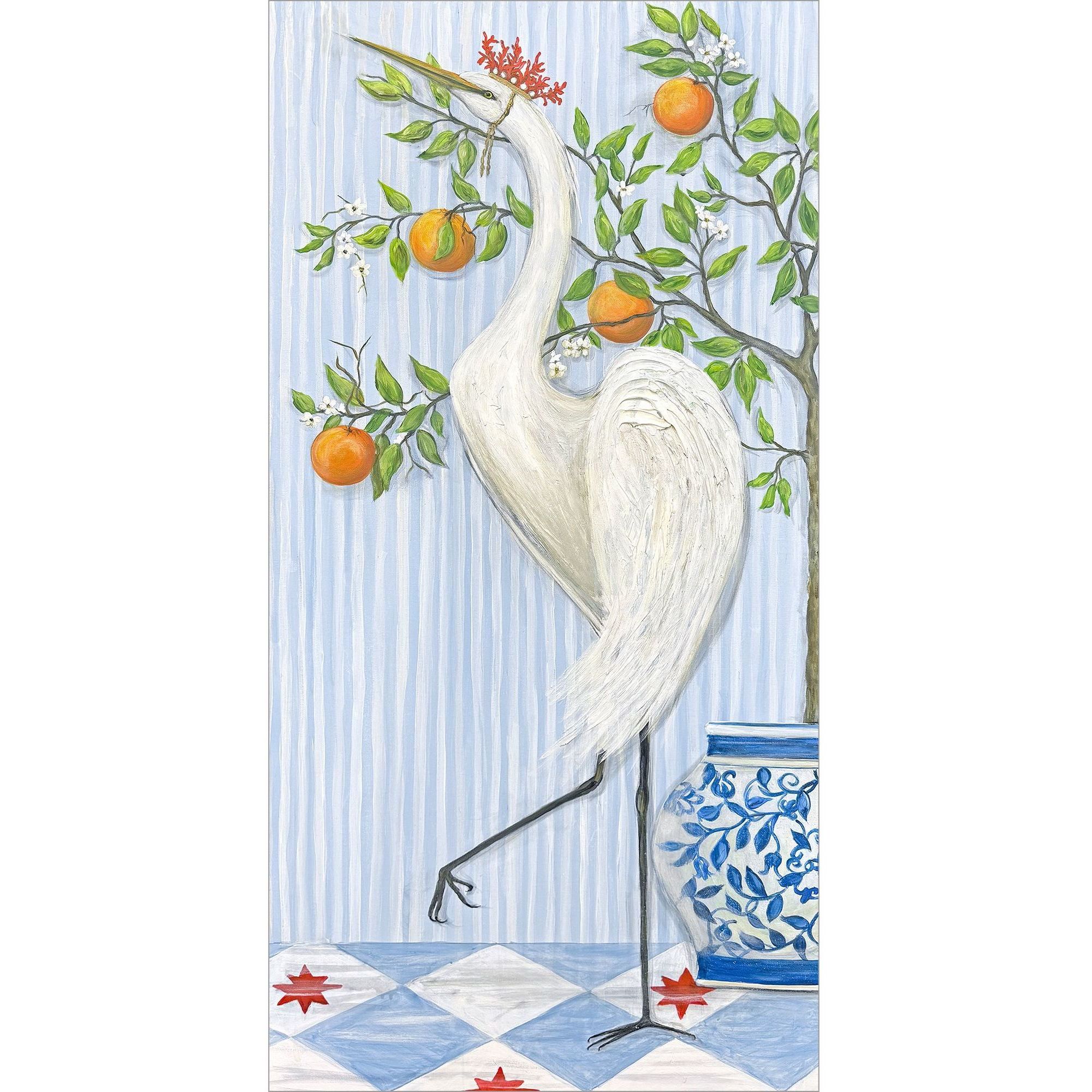 Crowned Crane Blue and Red and White and Yellow Wall Sculpture, The Studio