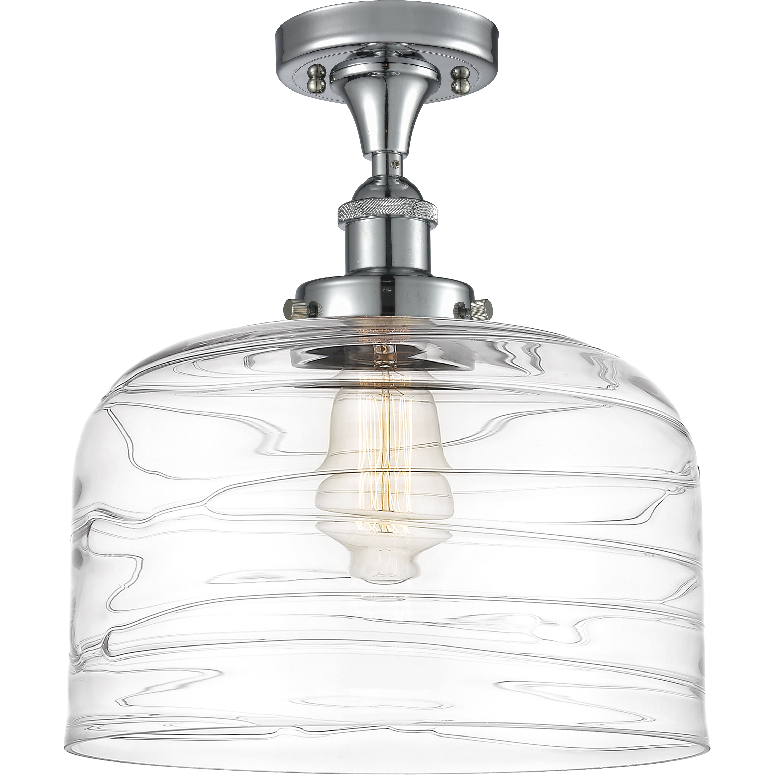 Ballston Bell 1 Light 8 inch Polished Chrome Semi-Flush Mount Ceiling Light