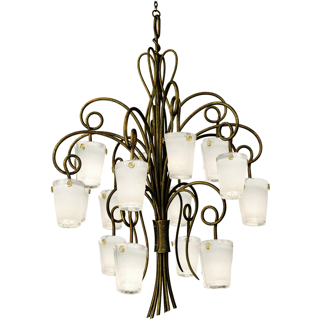 Tribecca 16 Light 48 inch Antique Copper Foyer Light Ceiling Light in Frost (FROST)