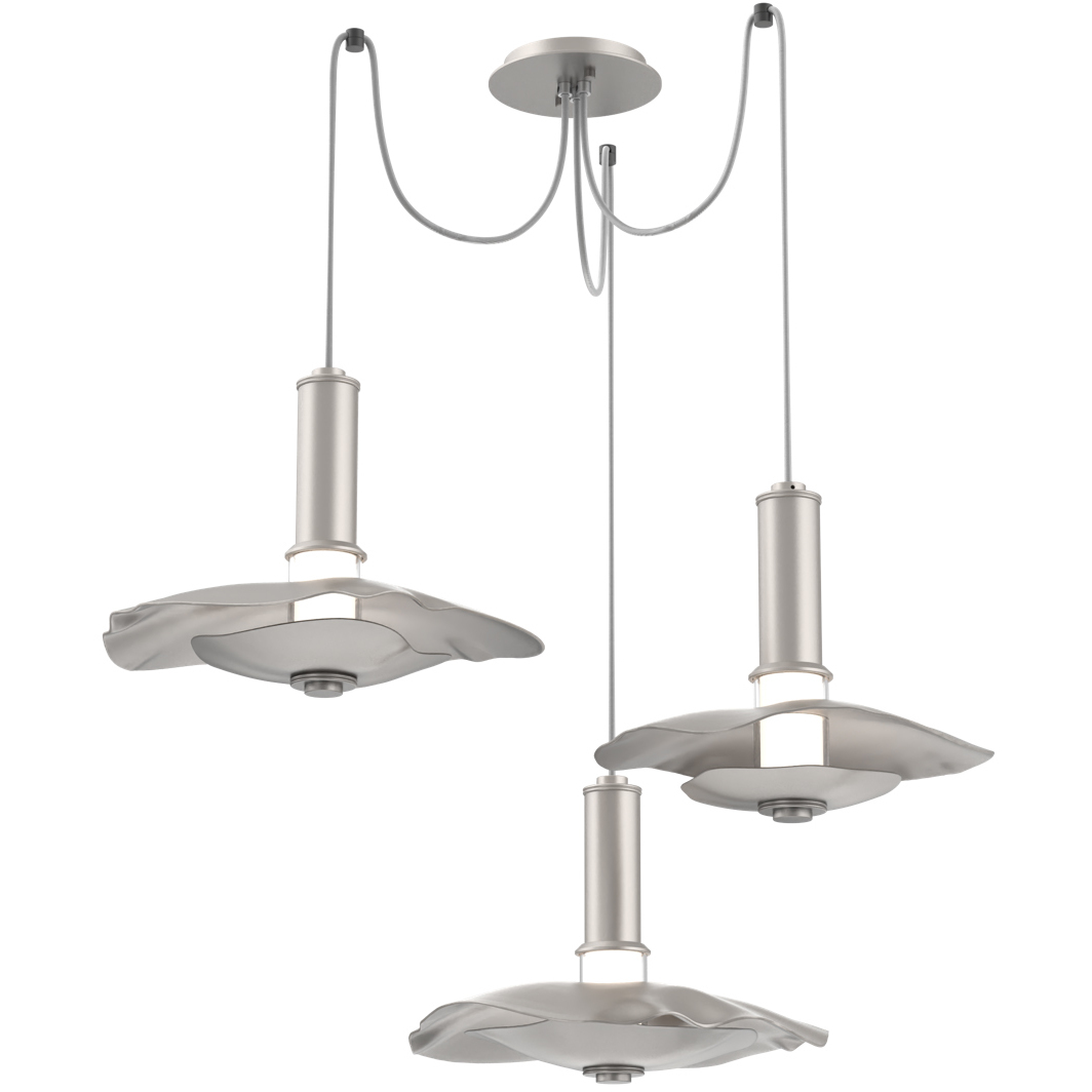 Cumulus LED 17 inch Beige Silver Swag Multi-Pendant Chandelier Ceiling Light in 3000K LED
