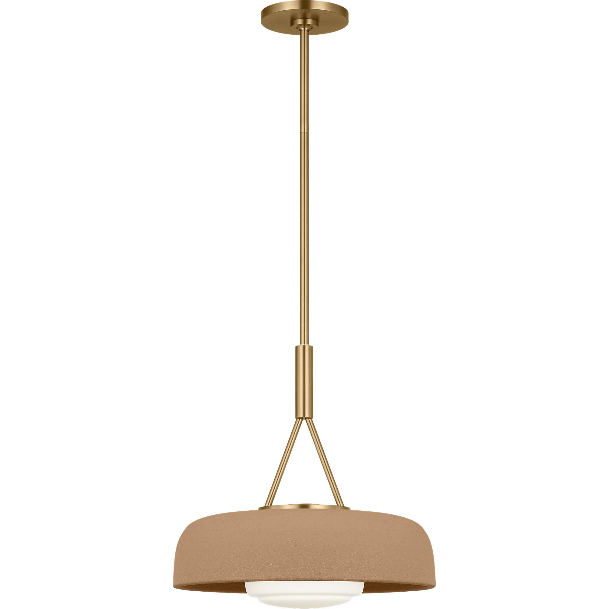 Richard June Liora 1 Light 15 inch Estate Brass Pendant Ceiling Light in Standard, Toast Stoneware