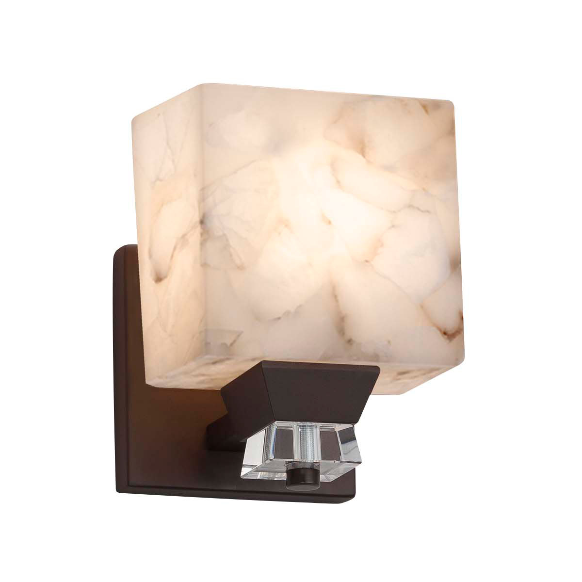 Alabaster Rocks Wall Sconce Wall Light in Brushed Nickel, Oval, Incandescent