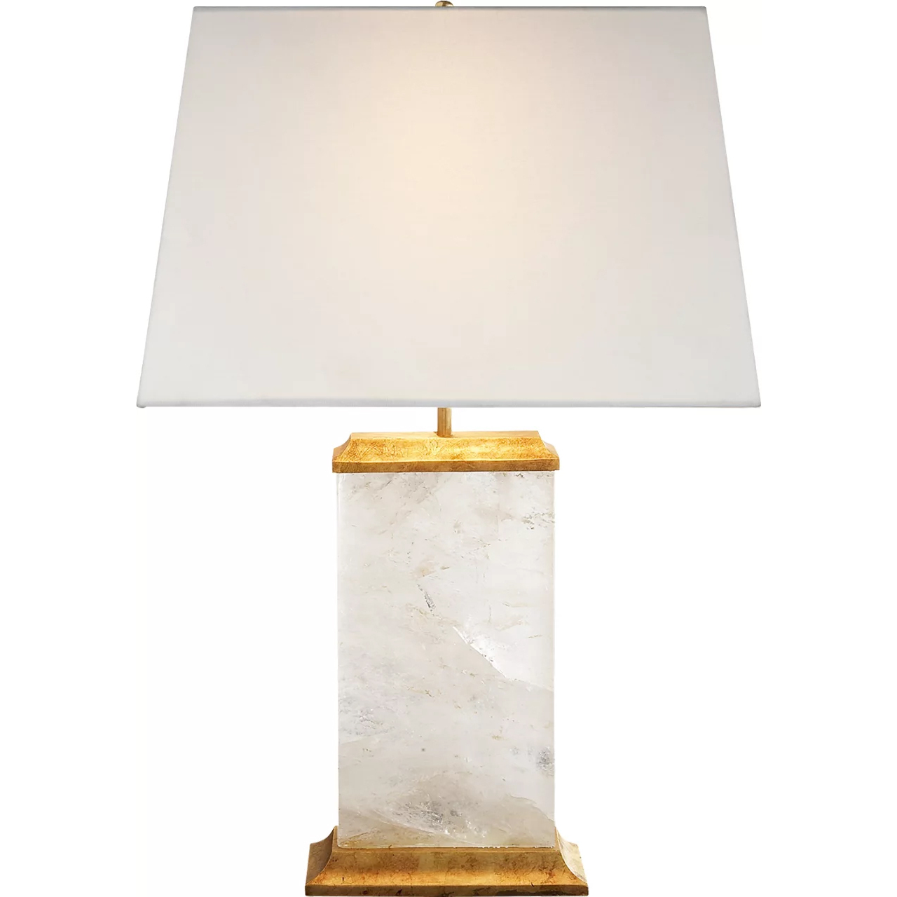 Michael S Smith Cresent 27 inch 60 watt Natural Quartz Stone Table Lamp Portable Light in Linen