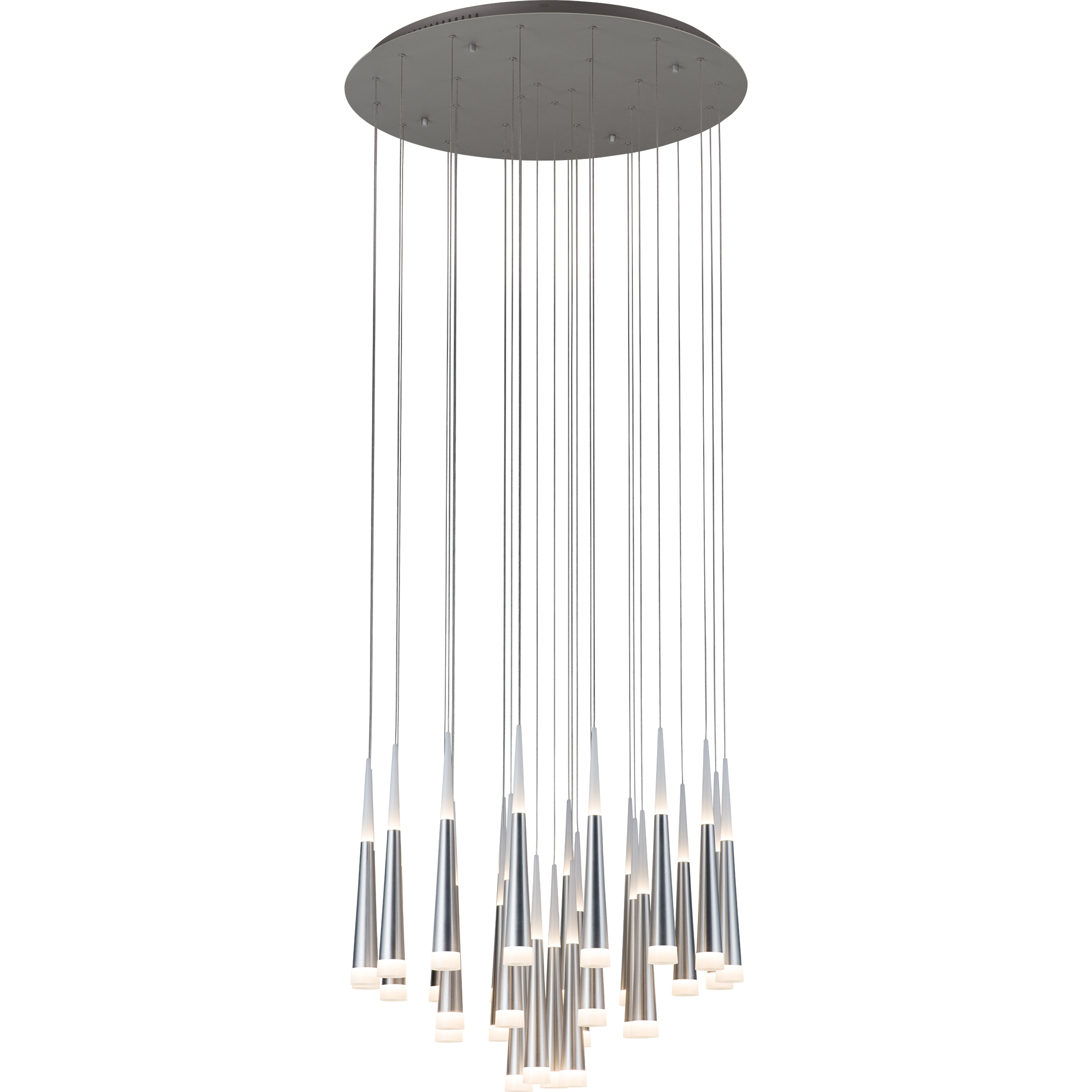 Meteor 28 Light 34 inch Brushed Aluminum Chandelier Ceiling Light