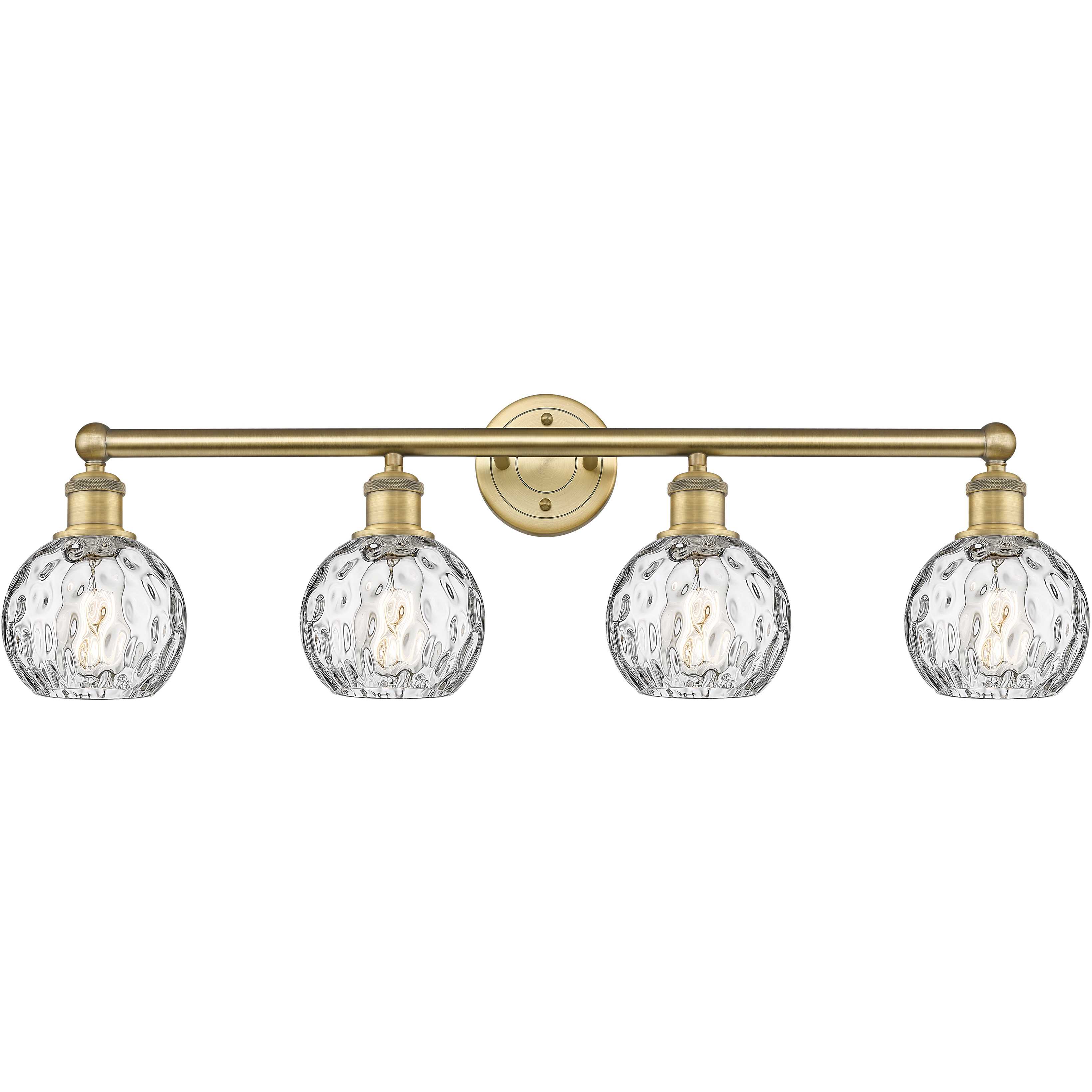 Athens Water Glass 4 Light 33 inch Brushed Brass Bath Vanity Light Wall Light