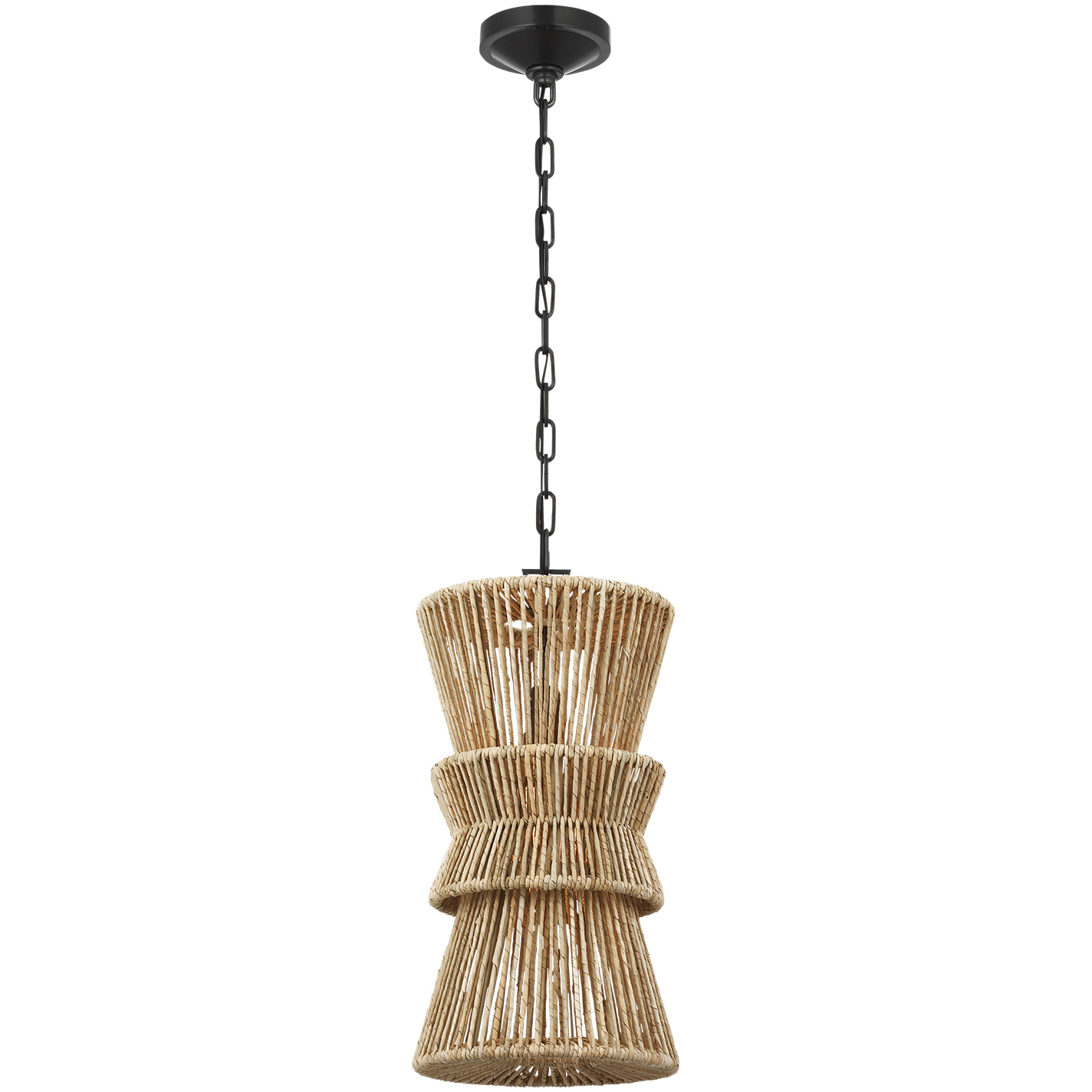 Chapman & Myers Antigua LED 11 inch Bronze and Natural Abaca Pendant Ceiling Light