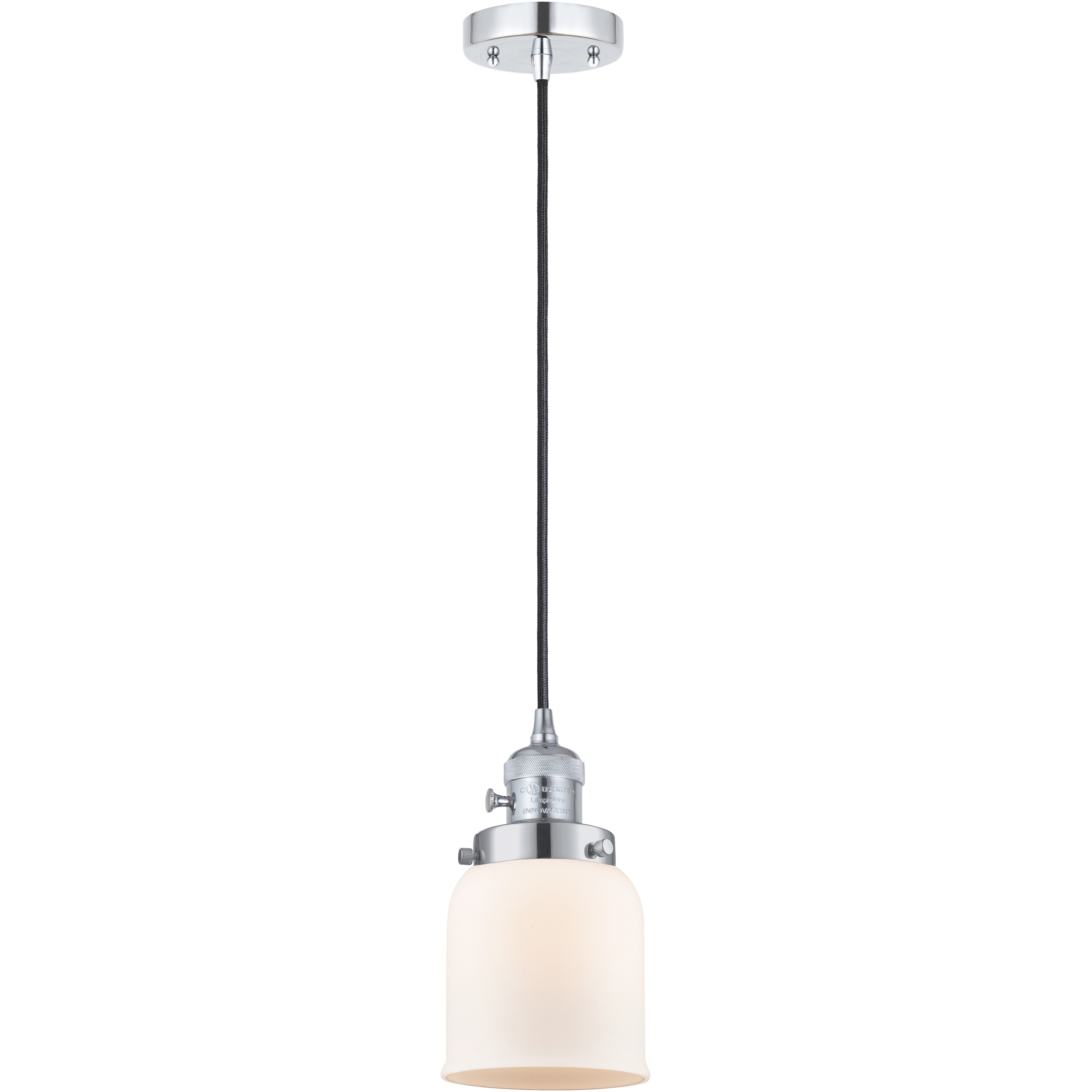 Franklin Restoration Bell LED 5 inch Polished Chrome Mini Pendant Ceiling Light in Matte White