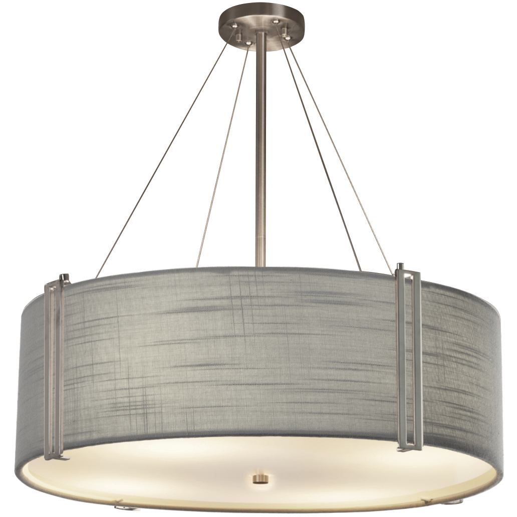 Textile 8 Light 48.5 inch Brushed Nickel Pendant Ceiling Light, Reveal Family, Choices
