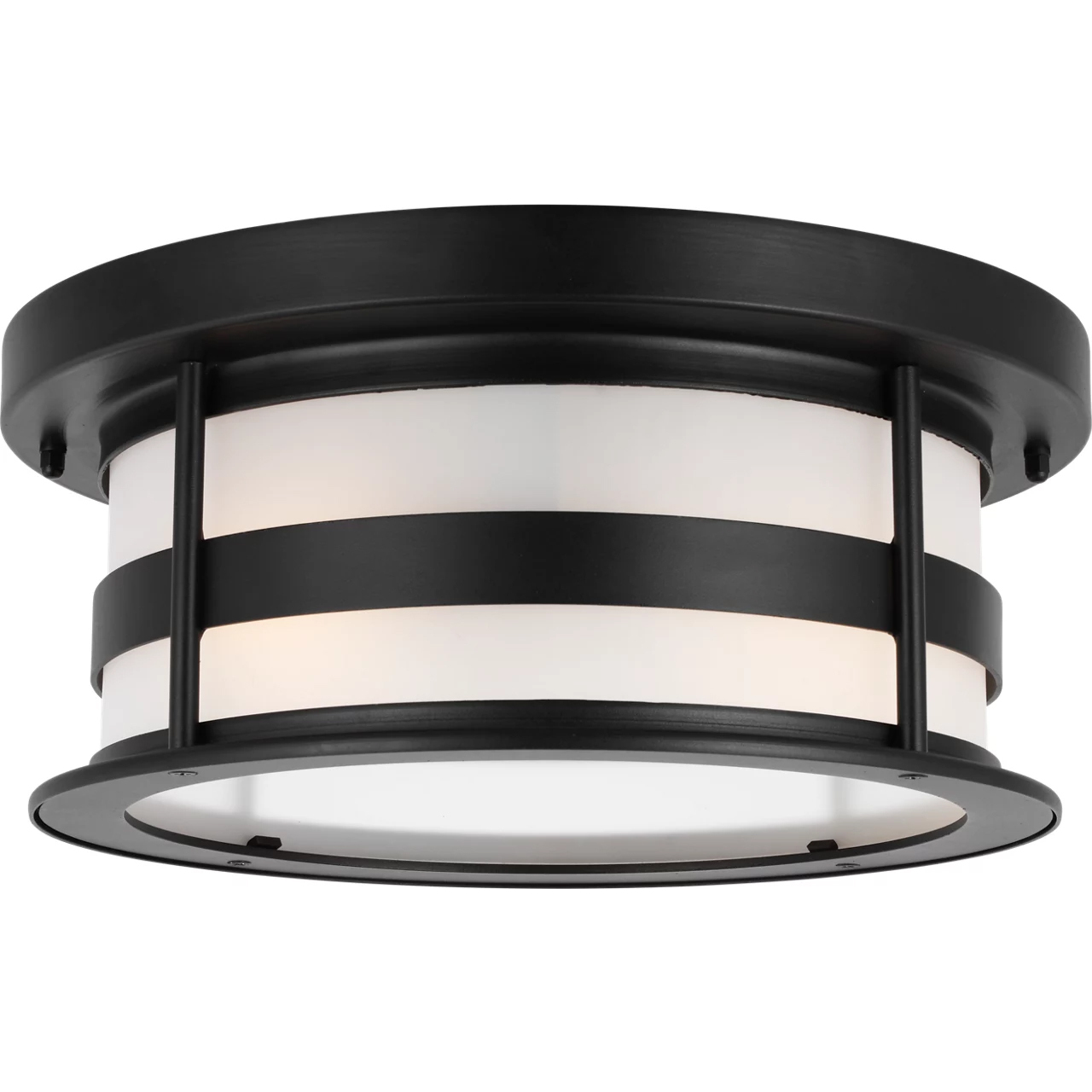Wilburn 2 Light 13 inch Black Outdoor Ceiling Flush Mount