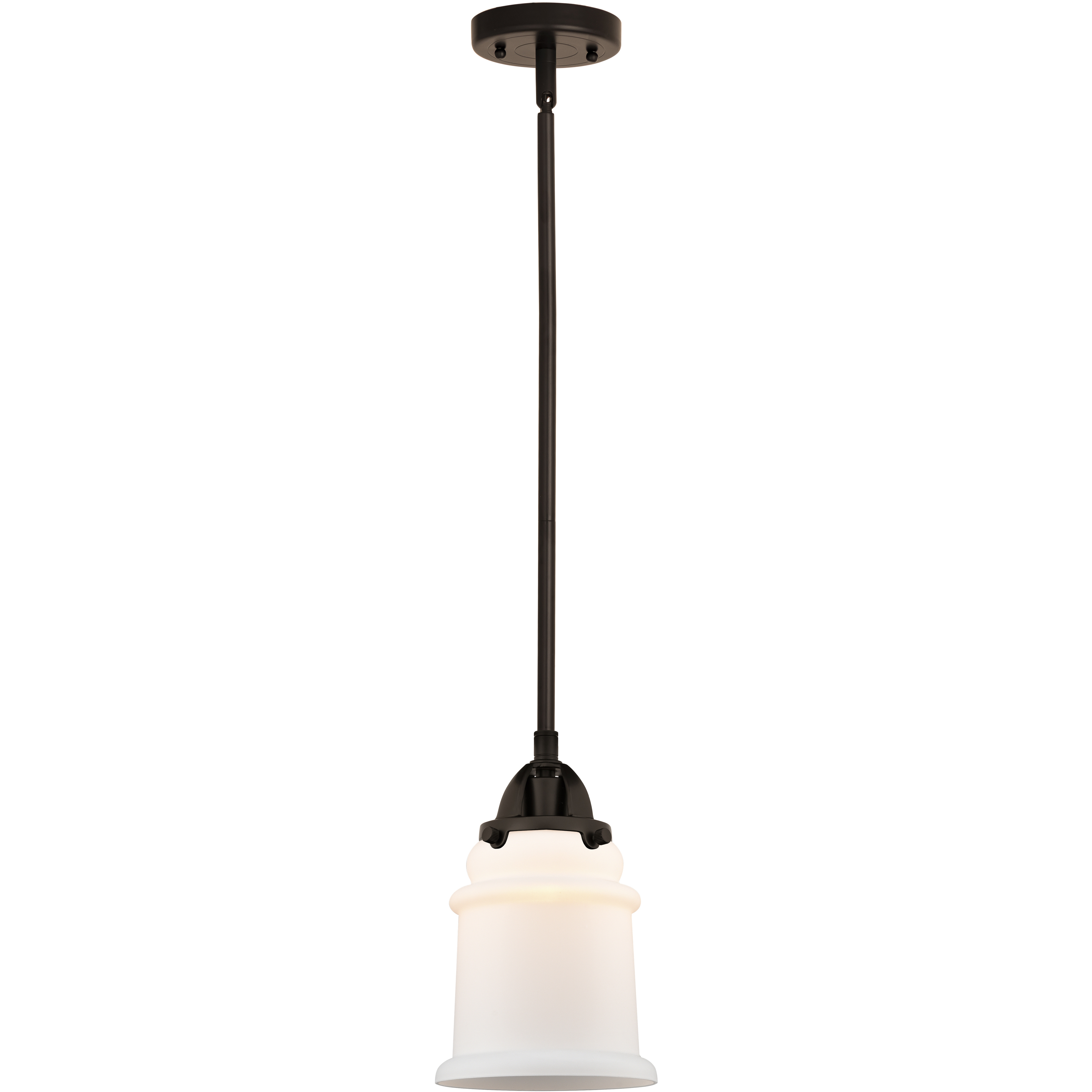 Nouveau 2 Canton LED 6 inch Oil Rubbed Bronze Mini Pendant Ceiling Light in Matte White