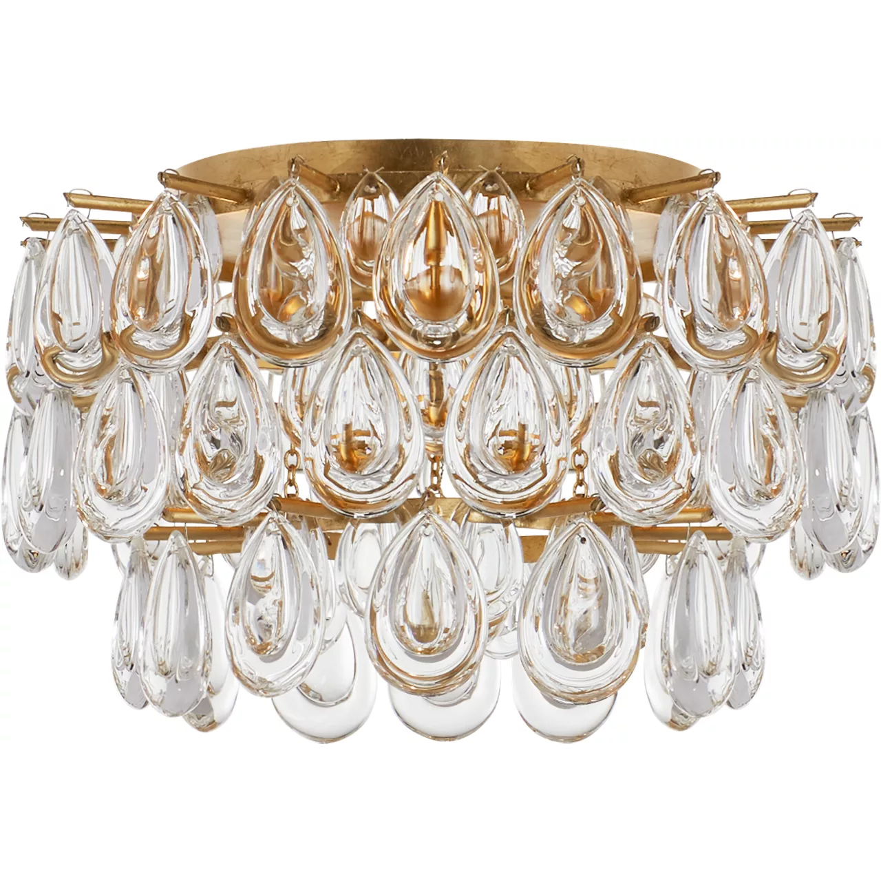 AERIN Liscia 3 Light 15 inch Gild Flush Mount Ceiling Light, Small