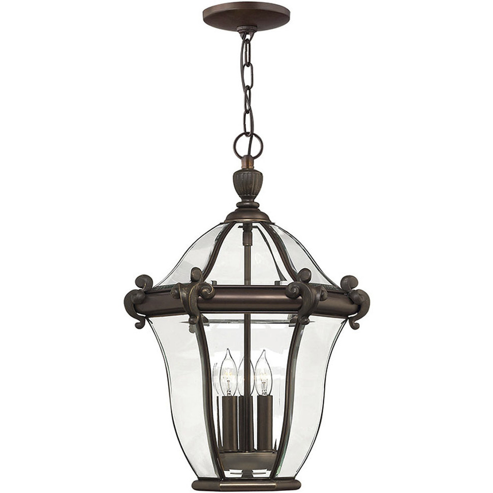 Estate Series San Clemente 3 Light 14 inch Copper Bronze Outdoor Hanging Lantern
