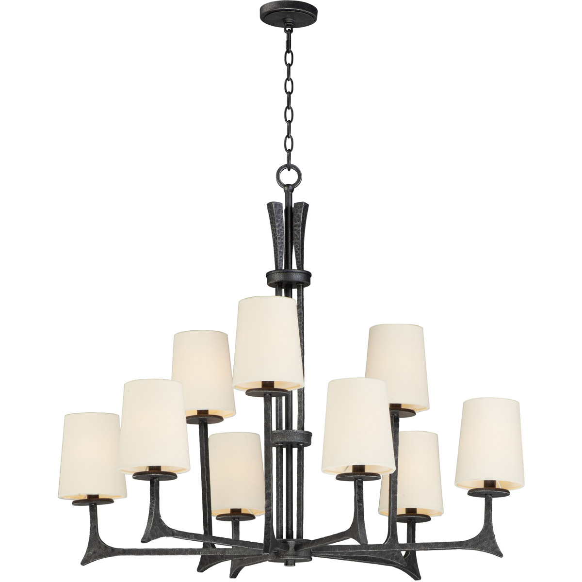 Anvil 9 Light 34 inch Natural Iron Chandelier Ceiling Light