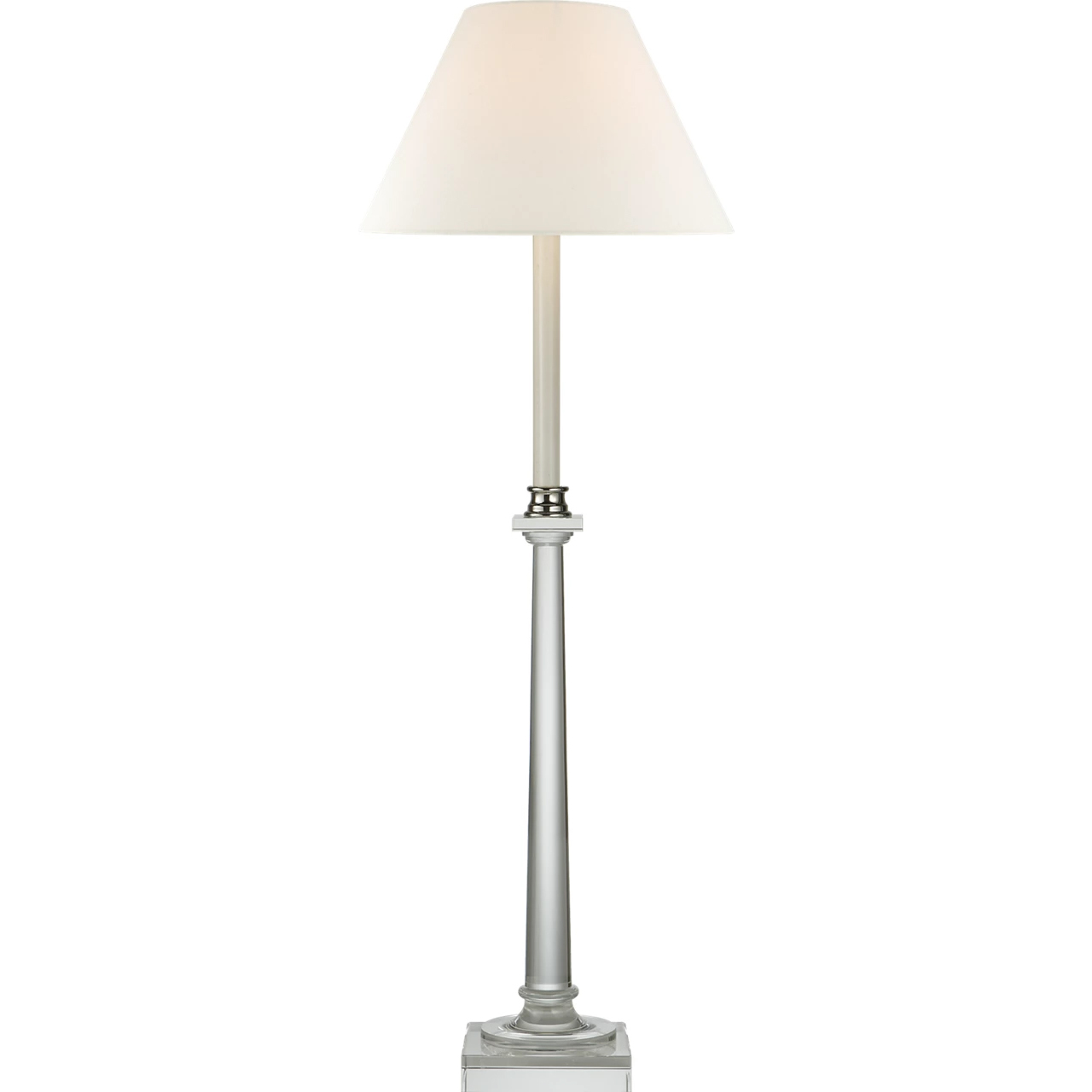 Chapman & Myers Swedish Column 34 inch 60 watt Crystal Buffet Lamp Portable Light in Linen