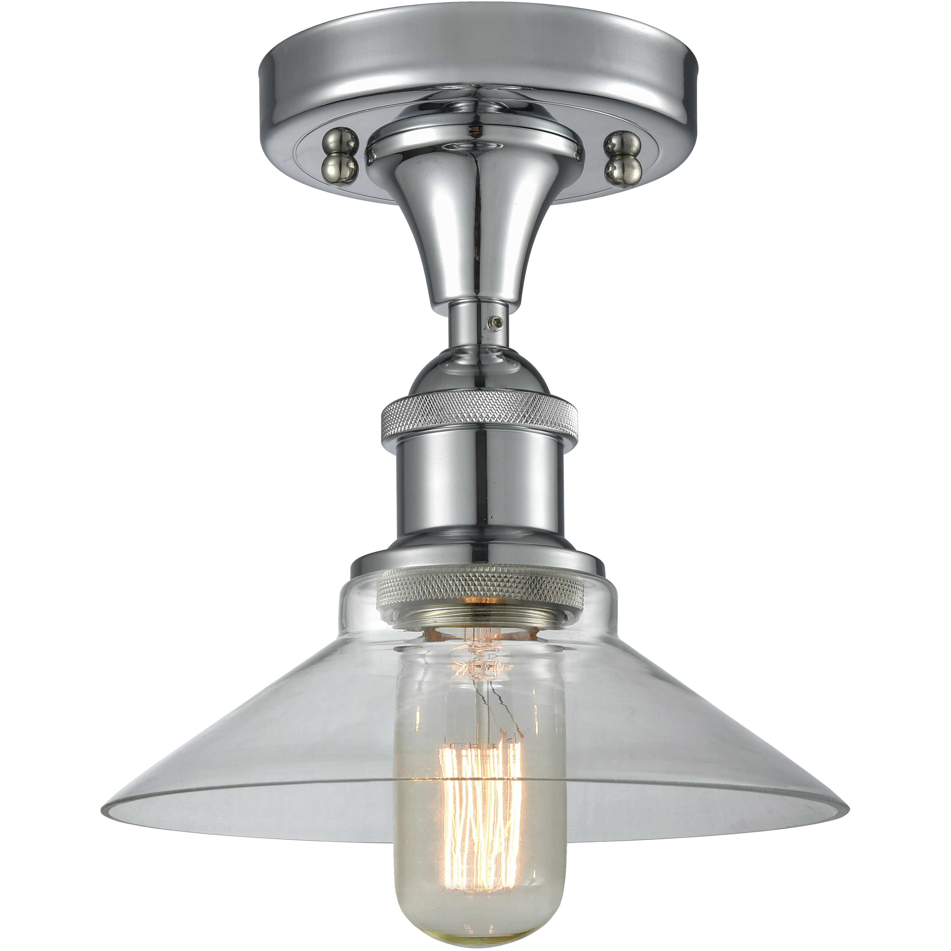 Edison Orwell 1 Light 8.38 inch Polished Chrome Semi-Flush Mount Ceiling Light in Clear Glass
