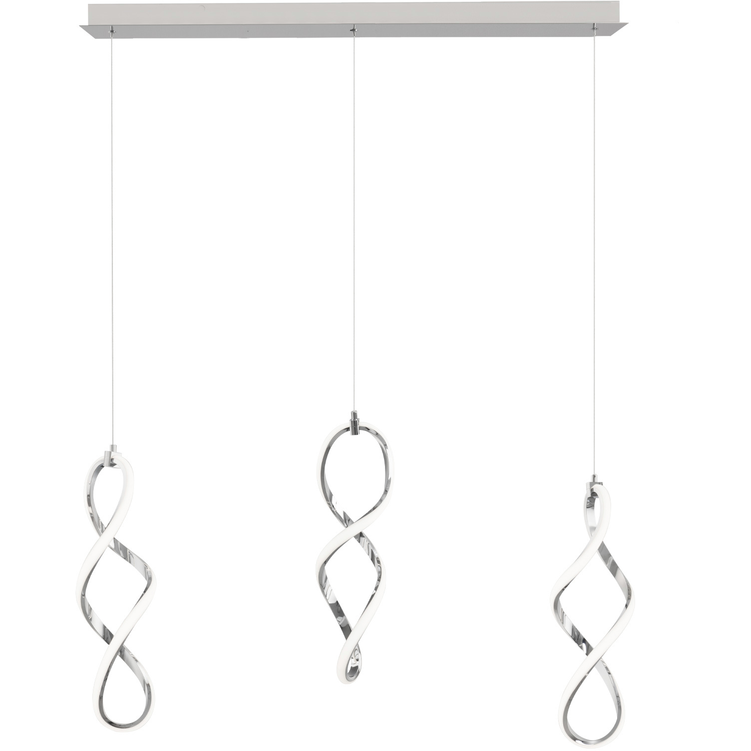 Interlace LED 16 inch Chrome Multi-Light Pendant Ceiling Light, dweLED