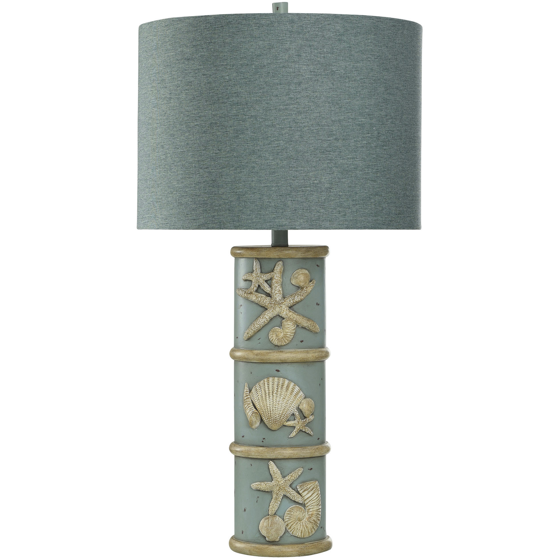 Cameron 33 inch 100.00 watt Blue and Cream Table Lamp Portable Light